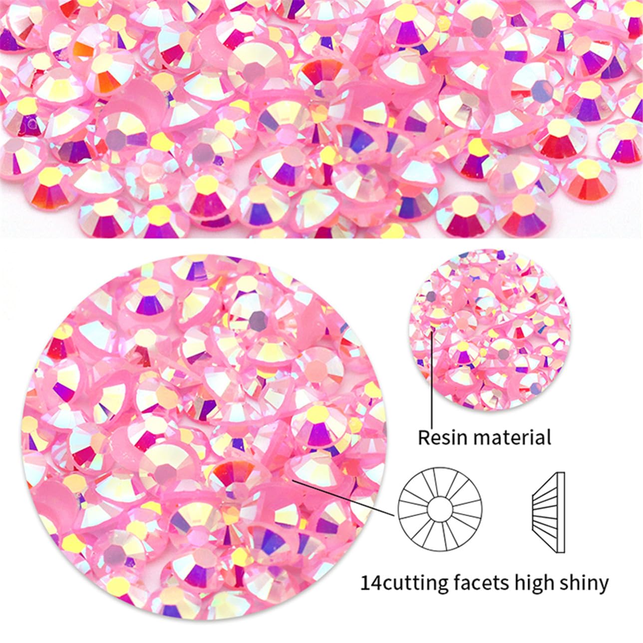 4500 Pcs SS12 3mm AB Flatback Rhinestones for Nails Art Crafts Glitter Round Shine Gems Crystals DIY Clothes Shoes &#xFF08;Black-Bottom Purple Red AB