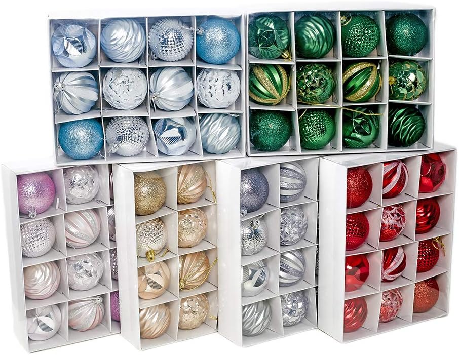 Christmas Balls Ornaments - 12 Pieces - Christmas Tree Decorations - Green