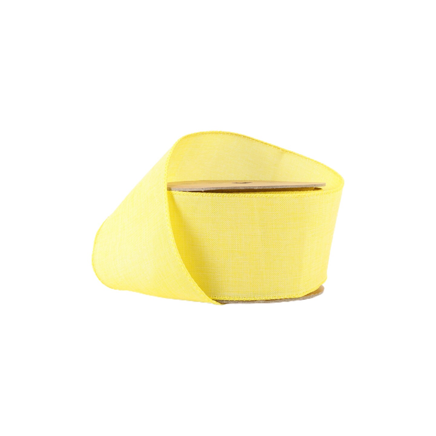 LaRibbons 2 1/2" Wired Ribbon | Yellow Linen | 10 Yard Roll