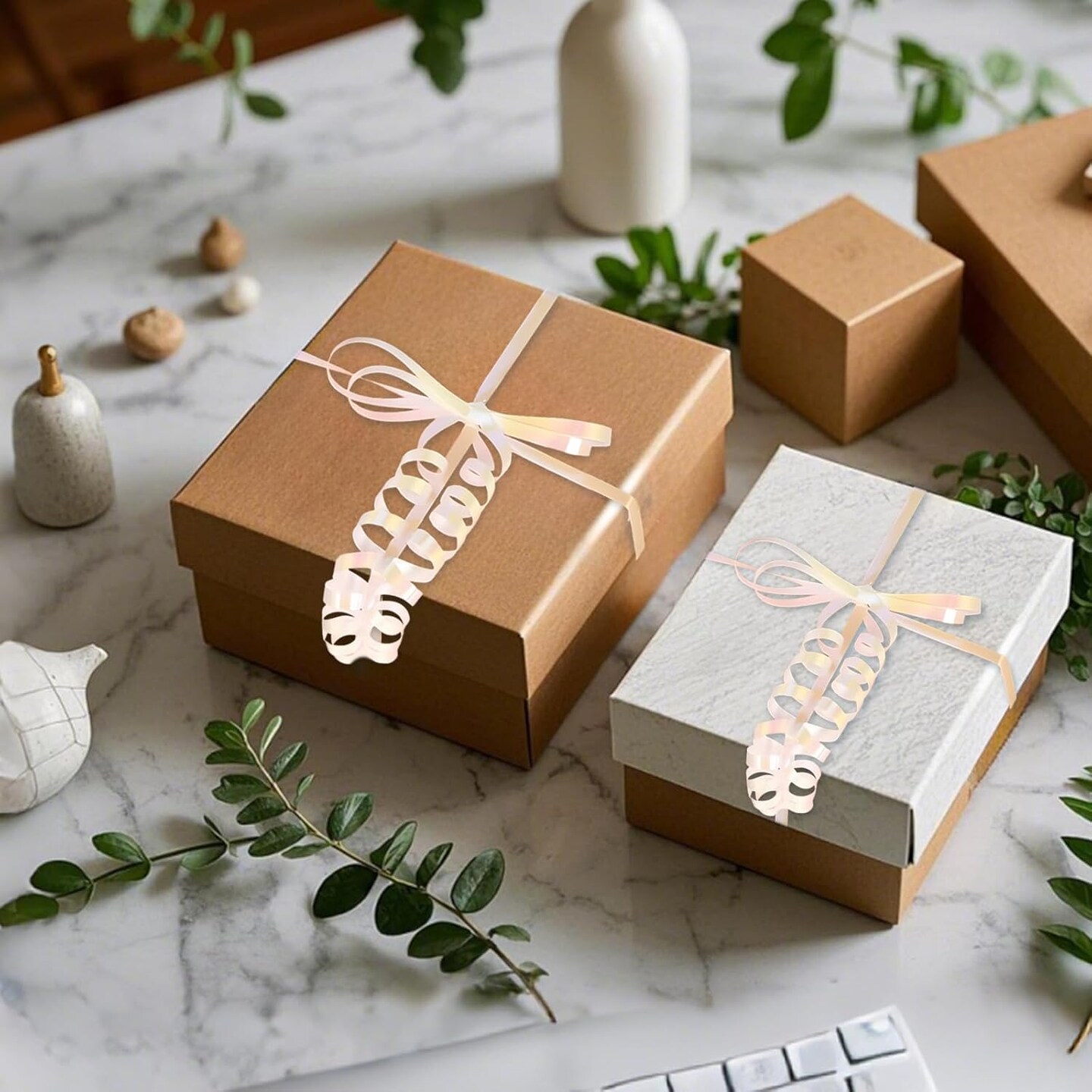 500 Yards White Gradient Curling Ribbon – 3/16" Balloon String for Gifts, Crafts & Party Decor