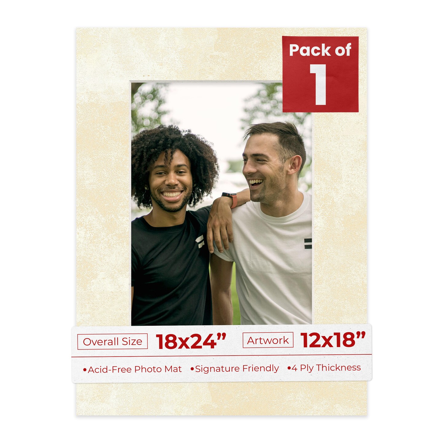 Earthen Off White Mat Board for 18x24 Frames - Fits 12x18 Photos, Color ...