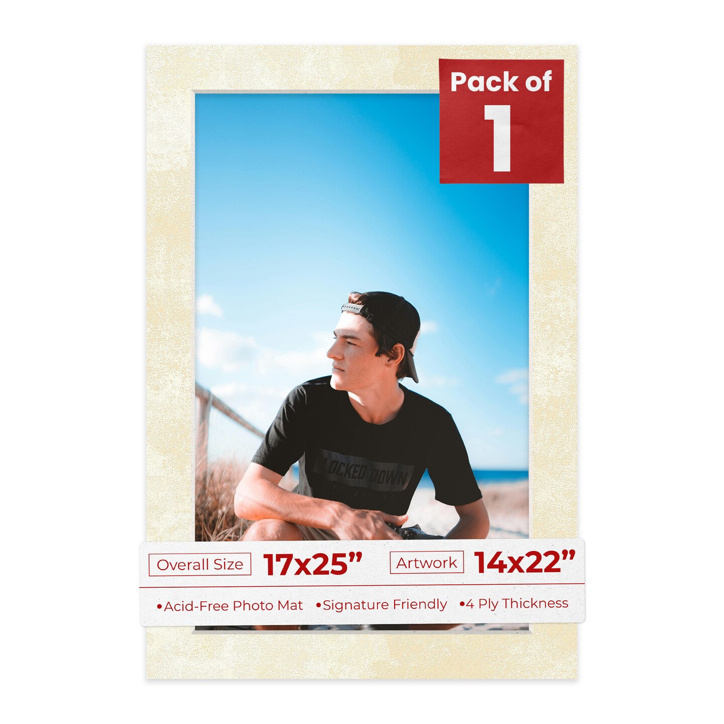 Earthen Off White Mat Board for 17x25 Frames - Fits 14x22 Photos, Color ...