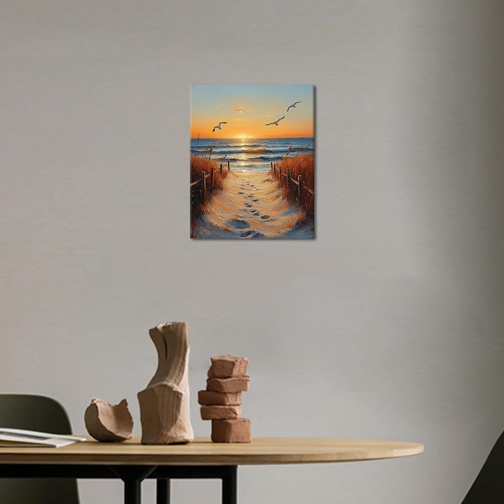 Paint-by-Number Kits Ocean with Seagulls Painting Kits
