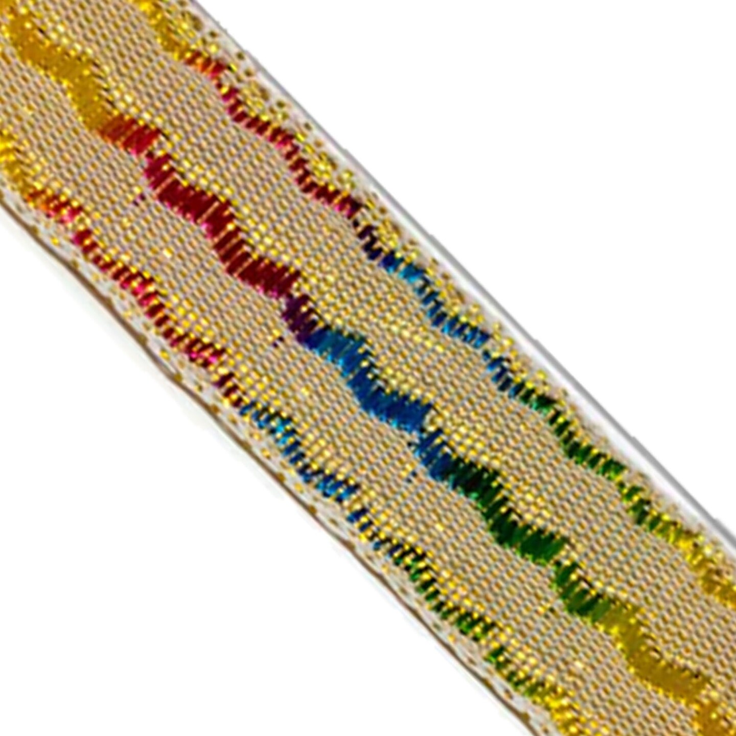 1 Yard Metallic Rainbow Ric Rac Gimp Trim 34 Inch for Sewing and Crafts