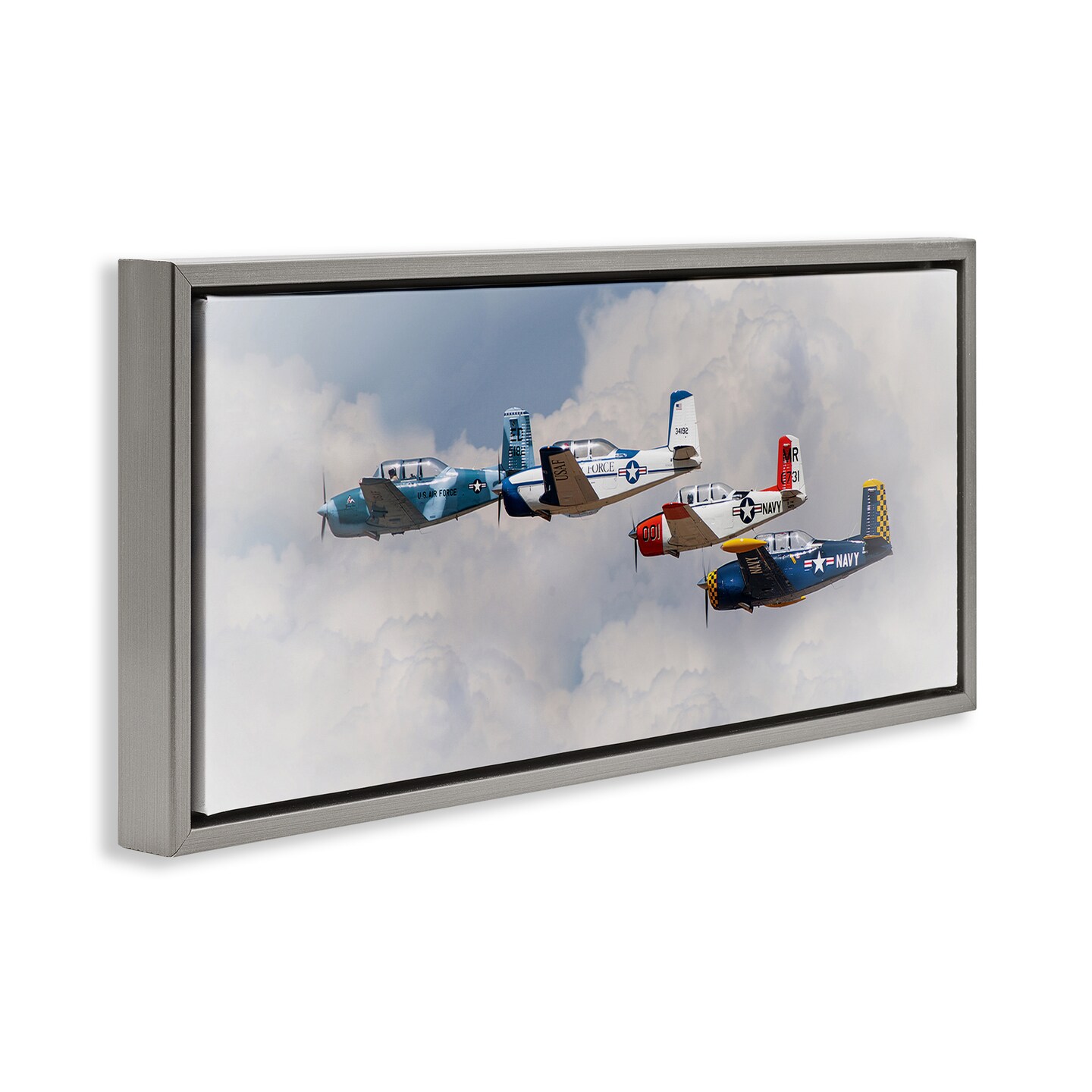 Stupell Industries Vintage USA Airplanes Floating Frame, design by JG Studios