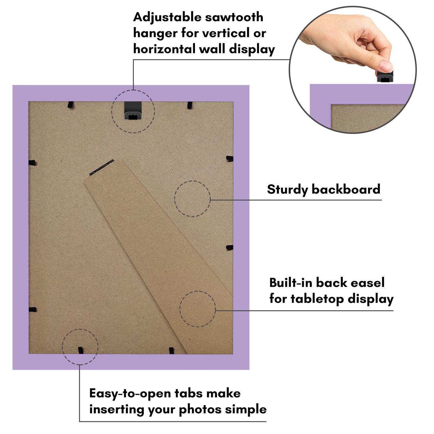 Americanflat Picture Frame with Wavy Mat - Ideal for Any Room, Living Rooms, Dorm Room