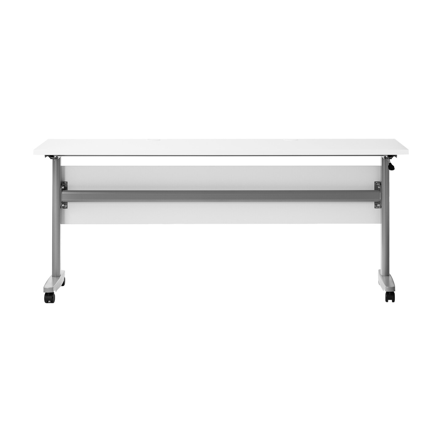 Emma and Oliver Hahn Heavy-Duty Flip Top Training Table with Nesting Design, Privacy Panel, T-Legs, Tabletop, Metal Frame