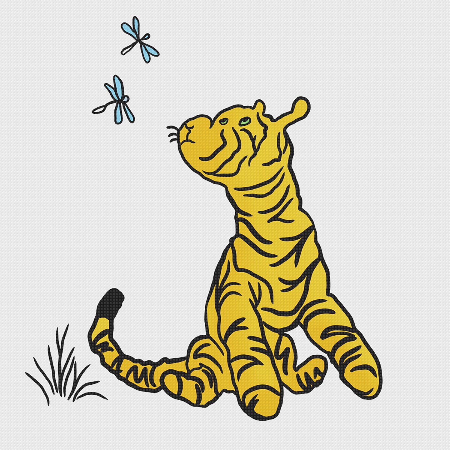Winnie The Pooh’s Tigger and the Dragonflies Counted Cross Stitch Pattern