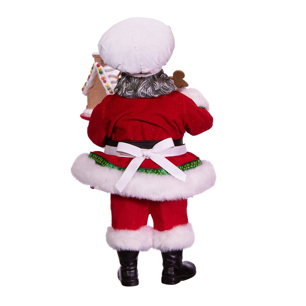10.5&#x22; Fabrich&#xE9;&#x2122; African American Gingerbread Chef Santa