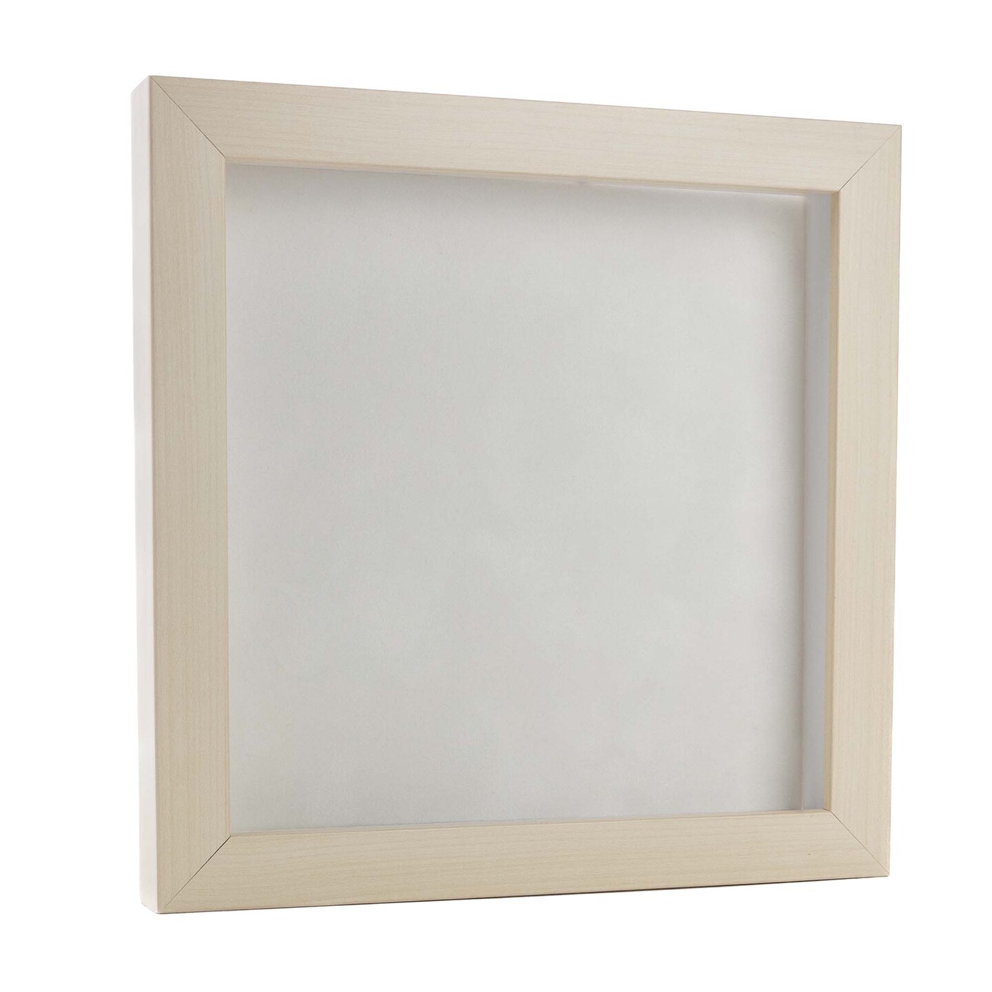 Natural Whitewash Wood Shadow Box Frame with Acrylic Front - White ...