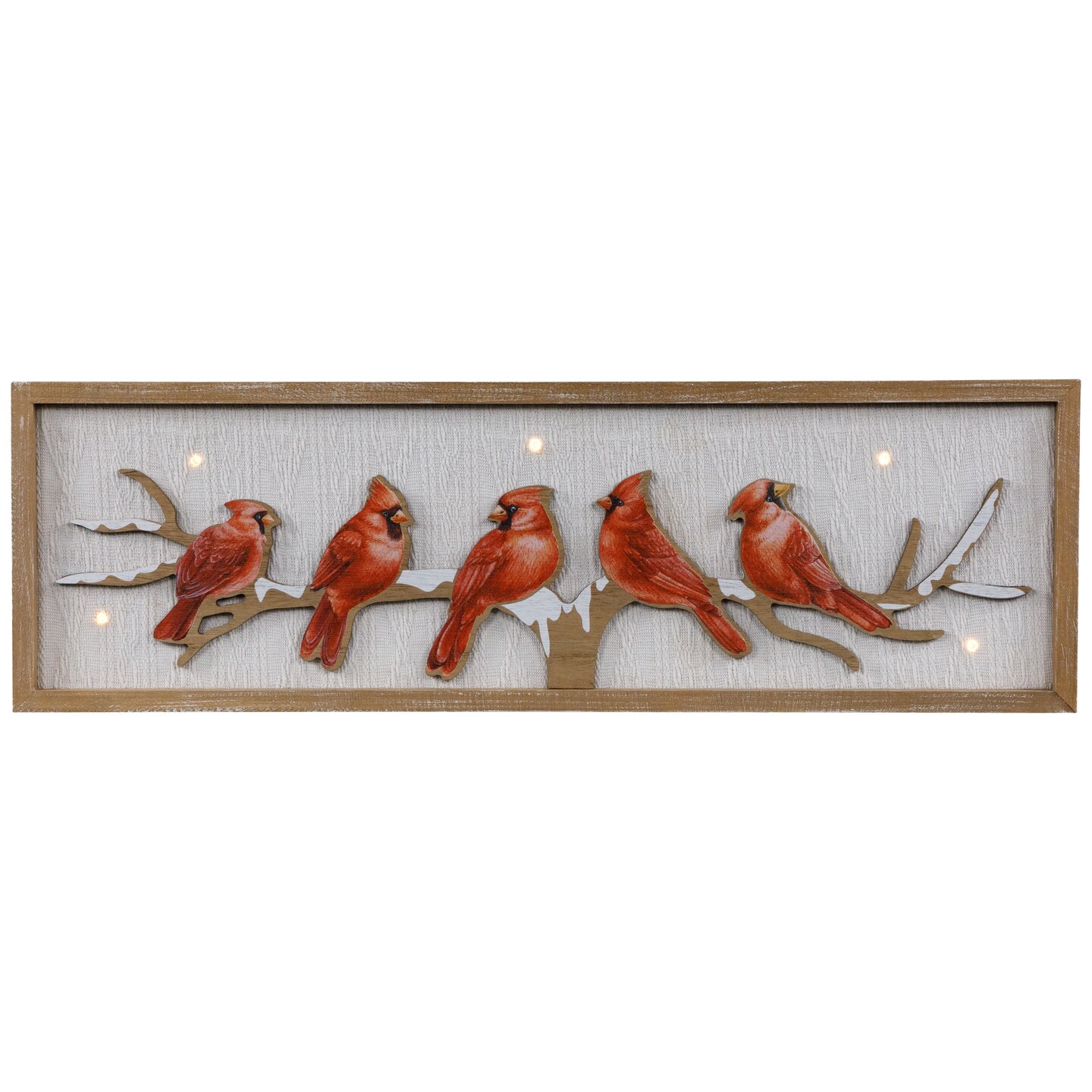 Northlight Lighted Red Cardinals on a Tree Branch Christmas Wall Art - 25.5&#x22;