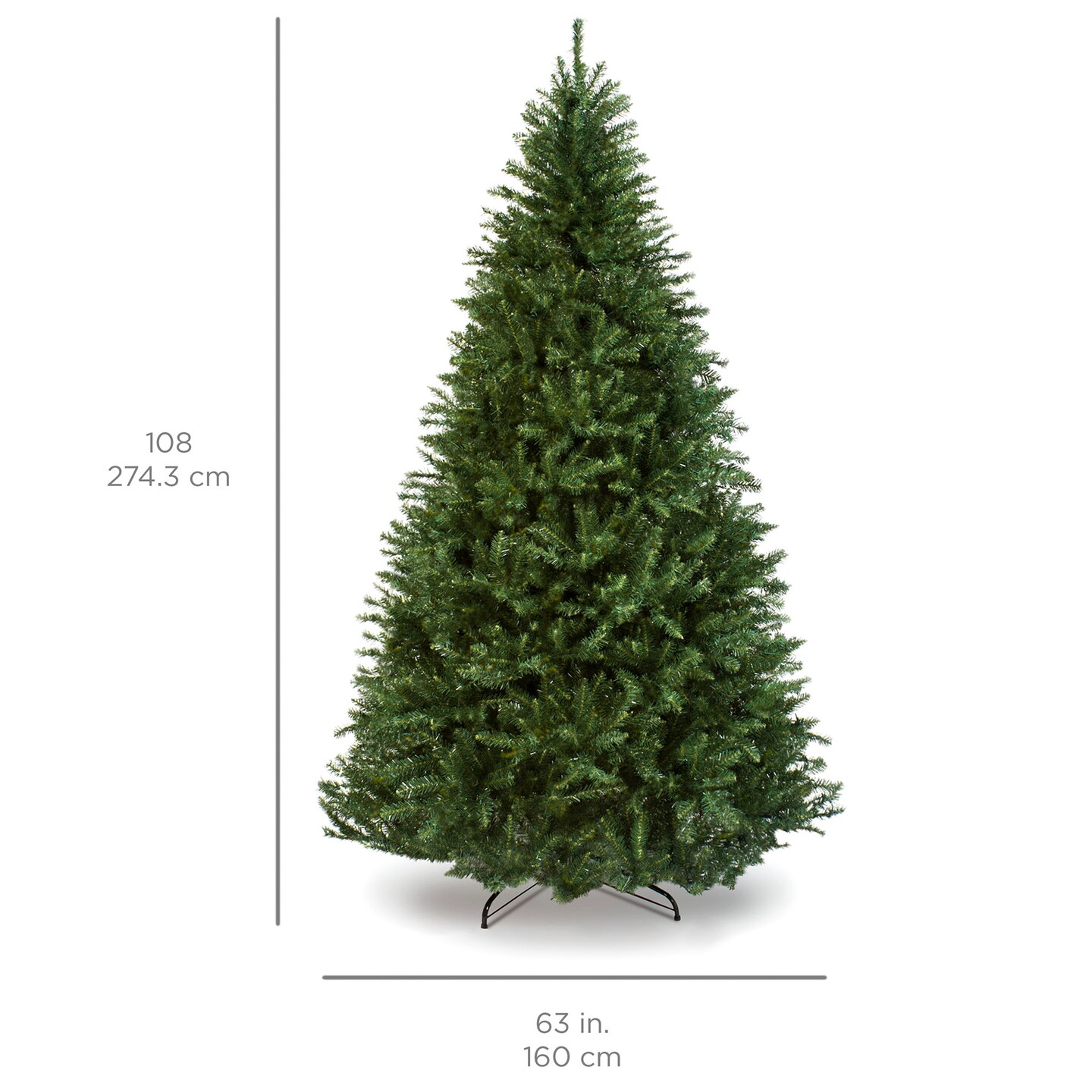 Best Choice Products Hinged Douglas Full Fir Artificial Christmas Tree Holiday Decoration w/ Foldable Metal Stand