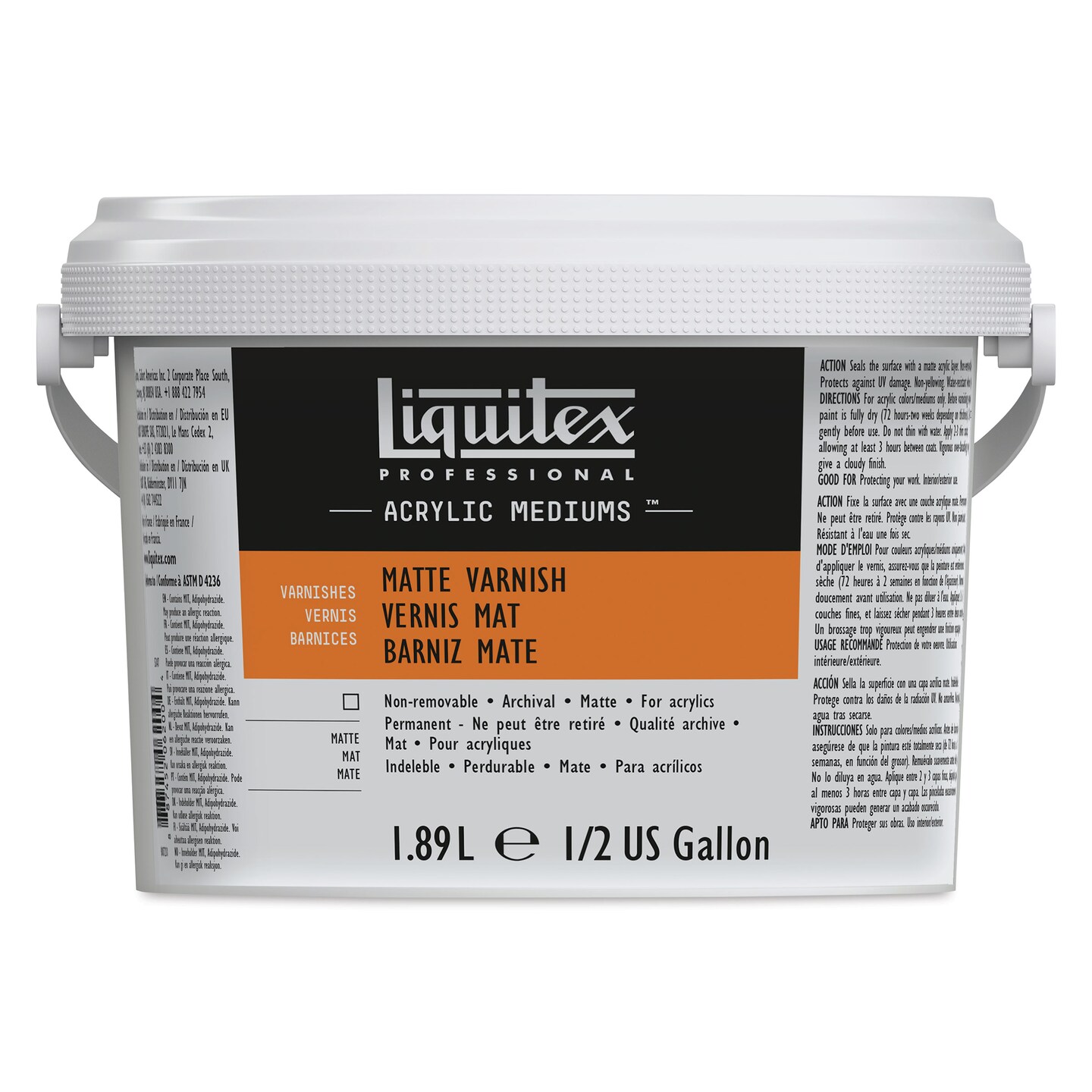 Liquitex Acrylic Varnish - Matte, 1.89 L, Bucket