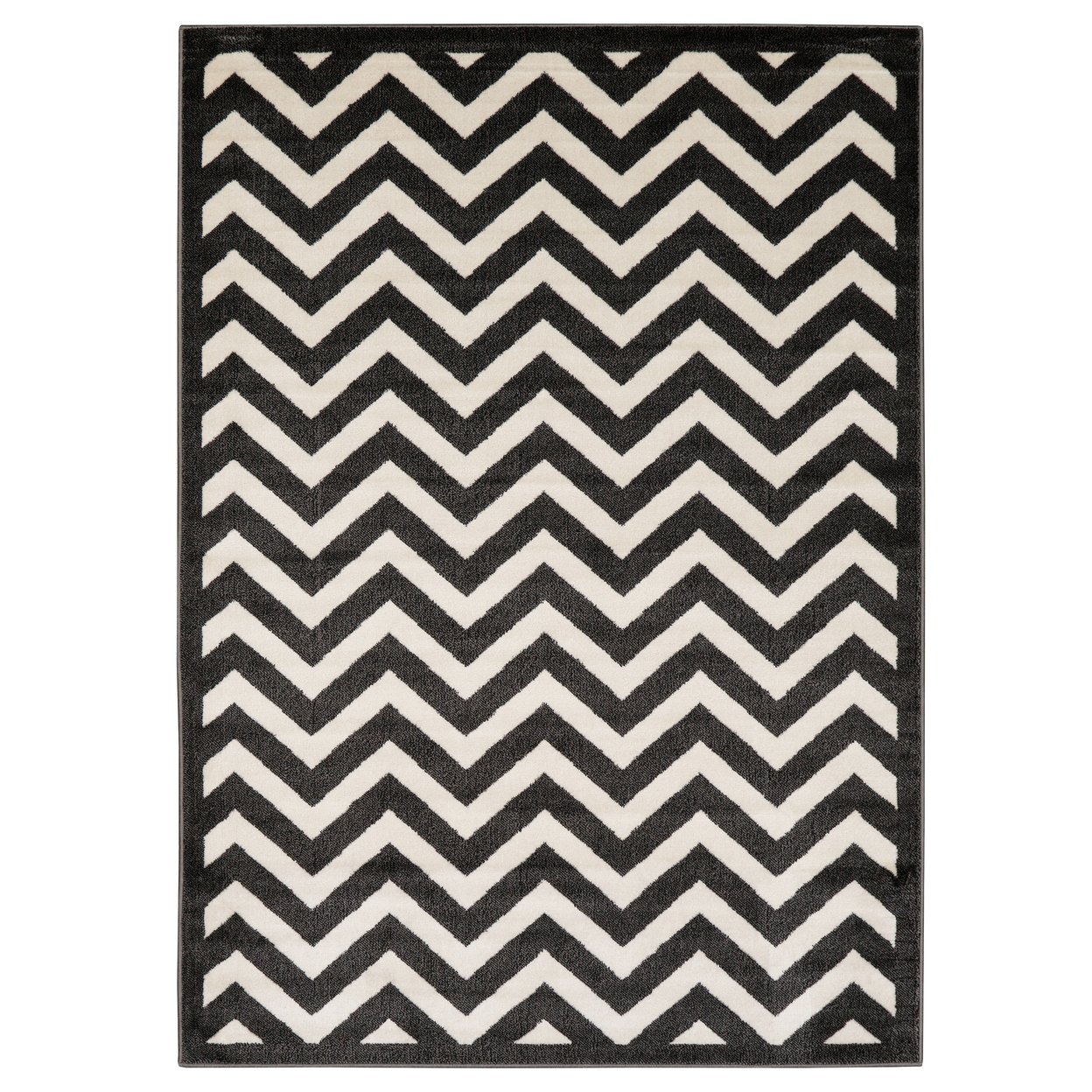 Elegance Chevron Rug Charcoal 5X7 Transitional 100% Polypropylene Indoor Decor