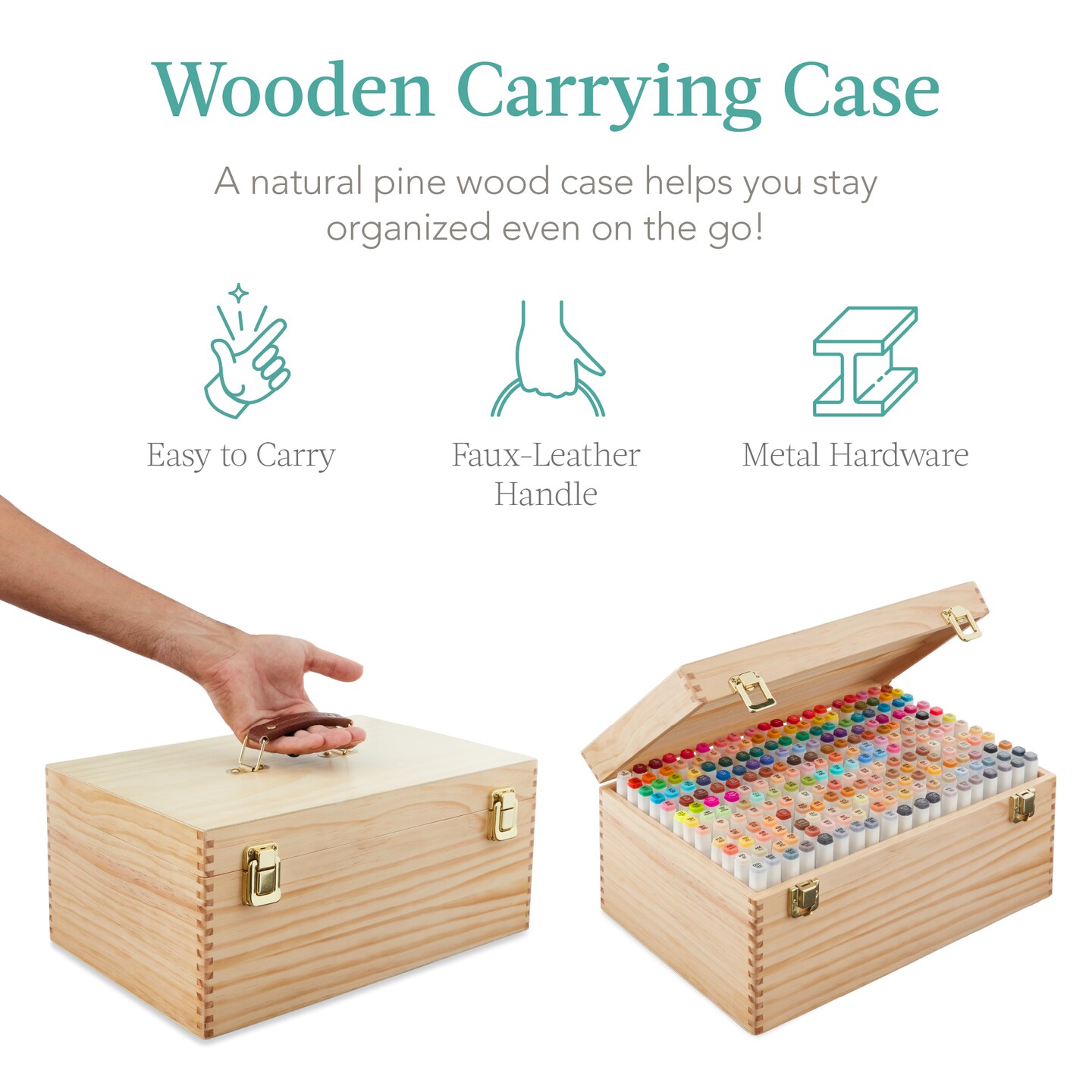 Best Choice Products Set of 228 Alcohol-Based Markers, Dual-Tipped Pens w/ Brush & Chisel Tip, Carrying Case