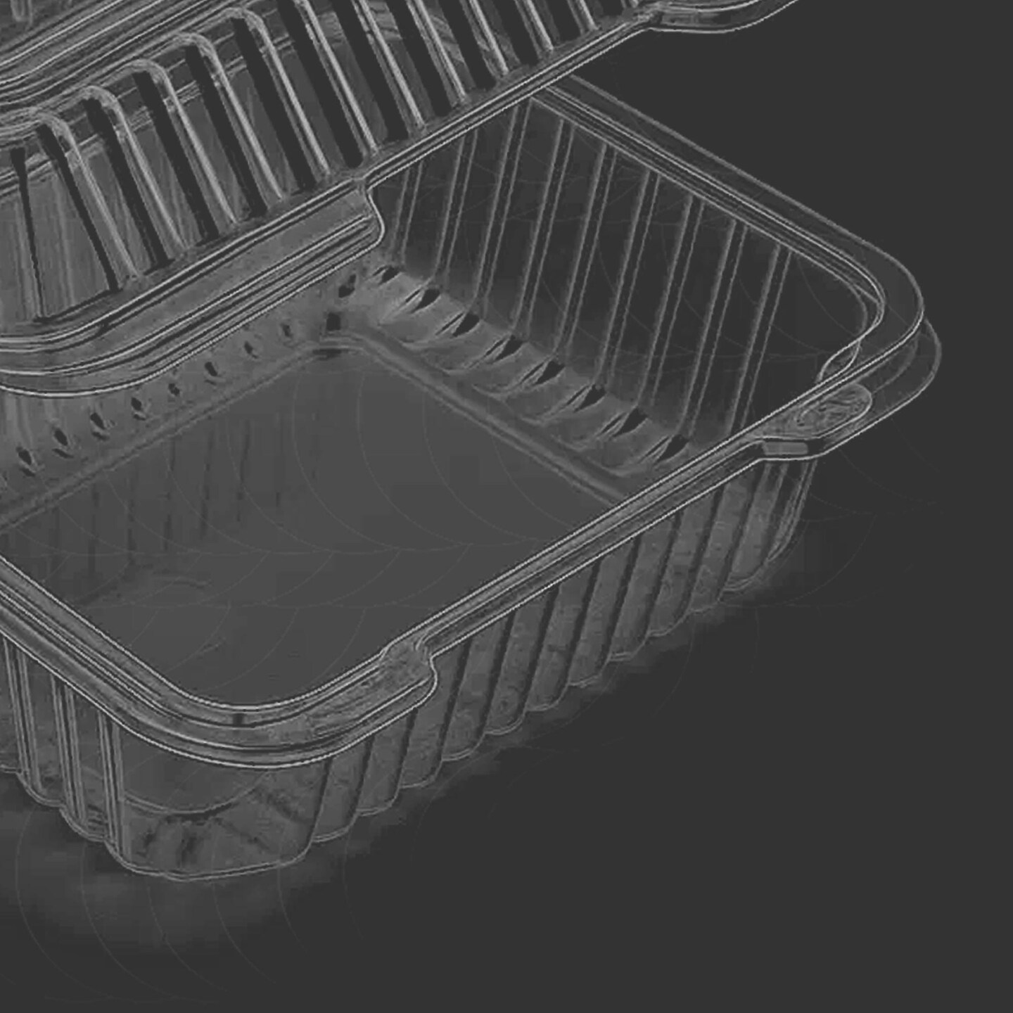 15 Count 8" Clear Shallow Hinged Heavy Duty Plastic Containers