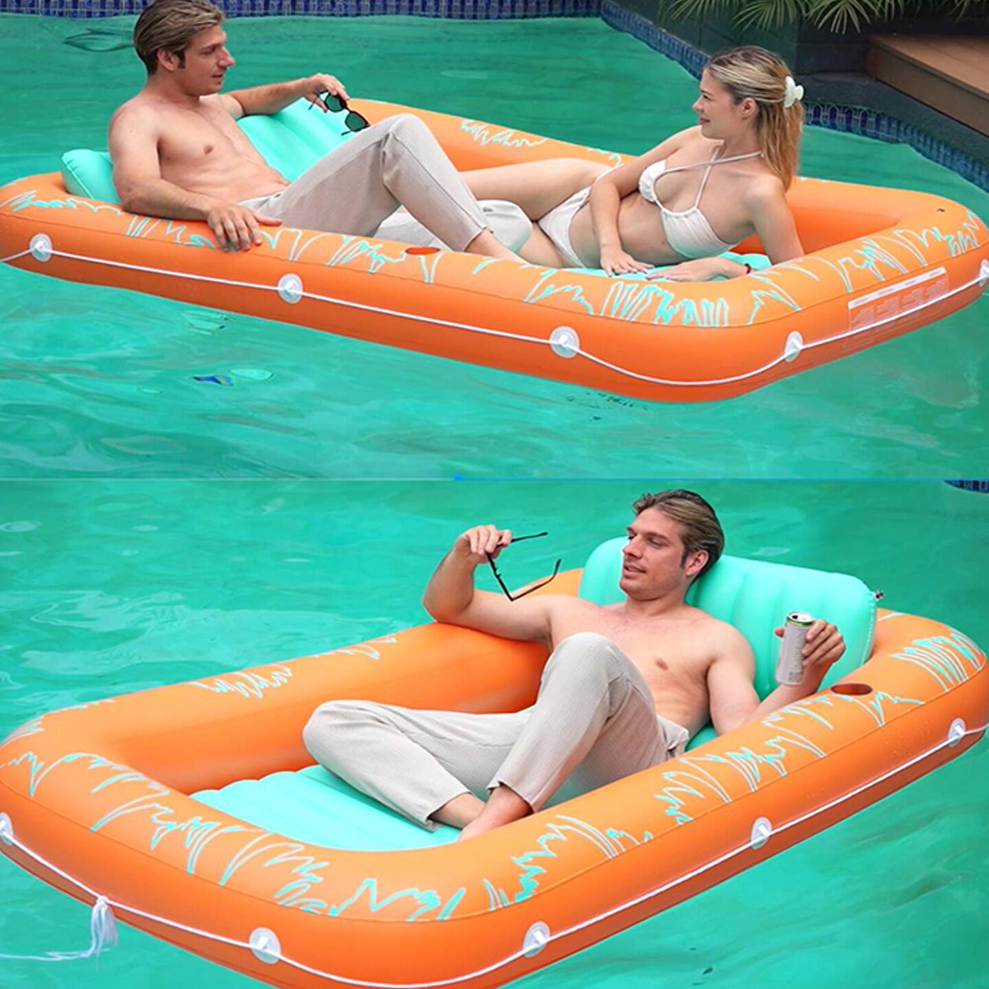 Inflatable Pool Float for Poolside Comfort | Orange