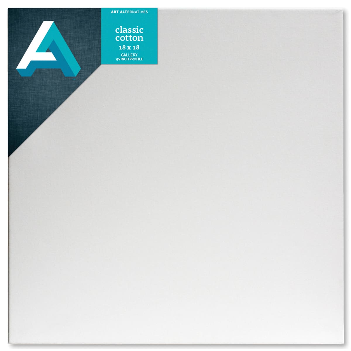 Art Alternatives Classic Cotton Stretched Canvas, Gallery, 1-3/8 in Profile, 18 in x 18 in