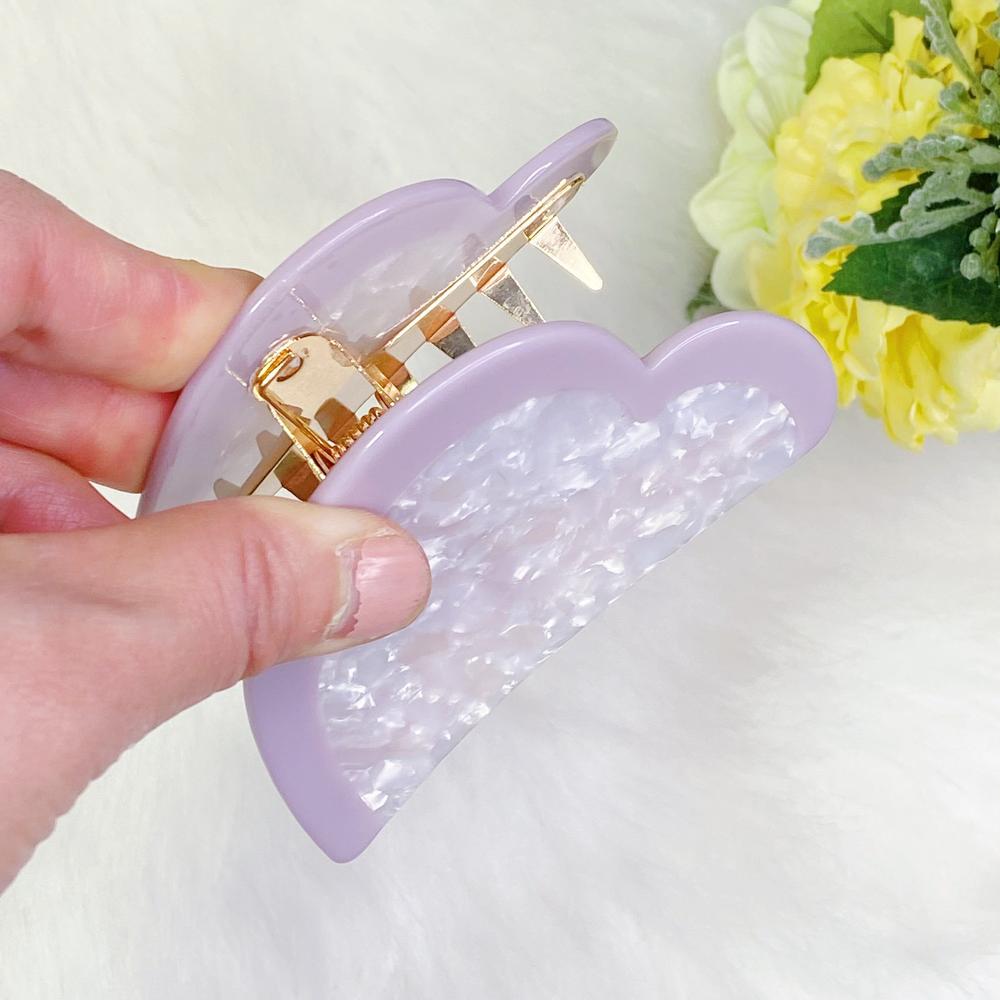 Edge Collections - Pink - Chic Heart-Shaped Hair Claw - 1 piece