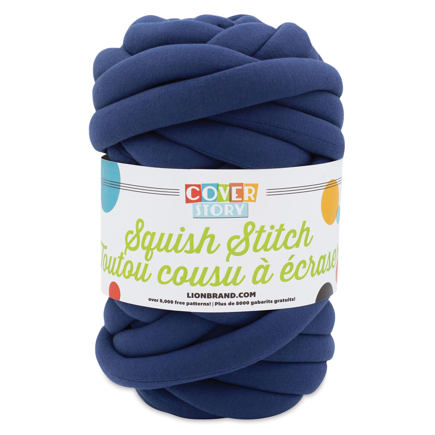 Lion Brand Cover Story Squish Stitch Yarn - Navy Peony, 26 yards