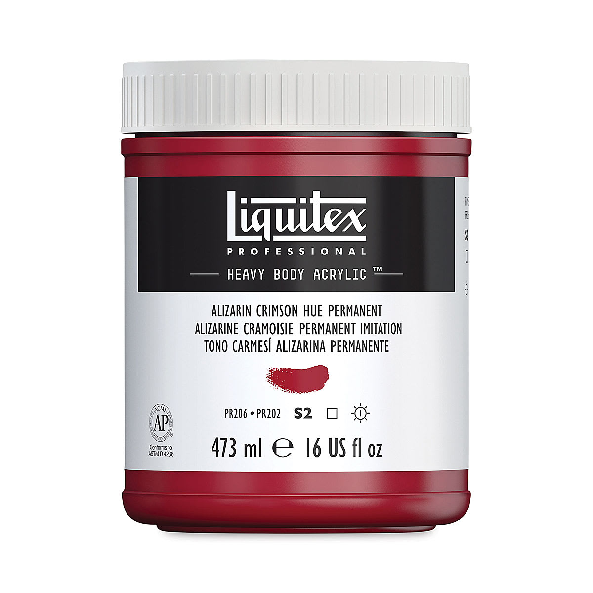 Liquitex Heavy Body Artist Acrylics - Alizarin Crimson Hue Permanent, 16 oz Jar