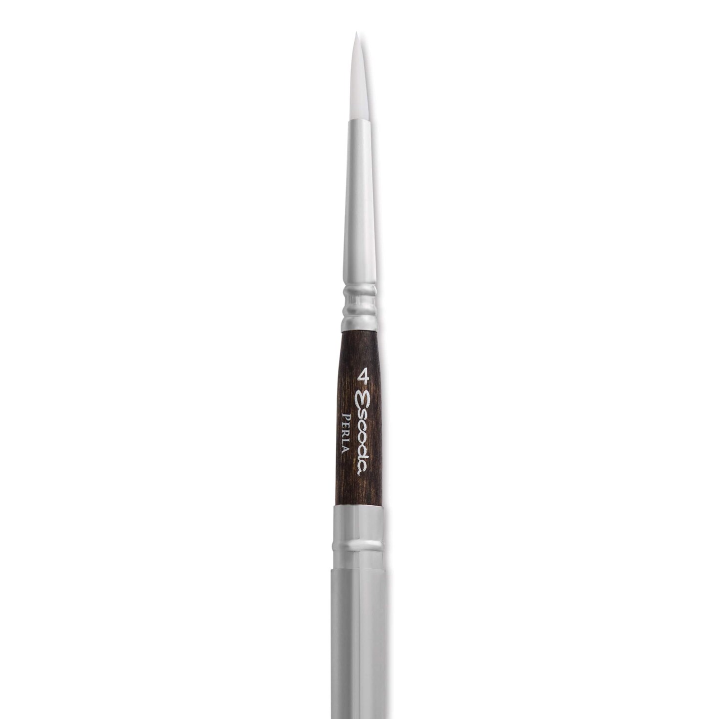 Escoda Perla Toray White Synthetic Travel Brush - Series 1438 Round, Size 4, Short Handle