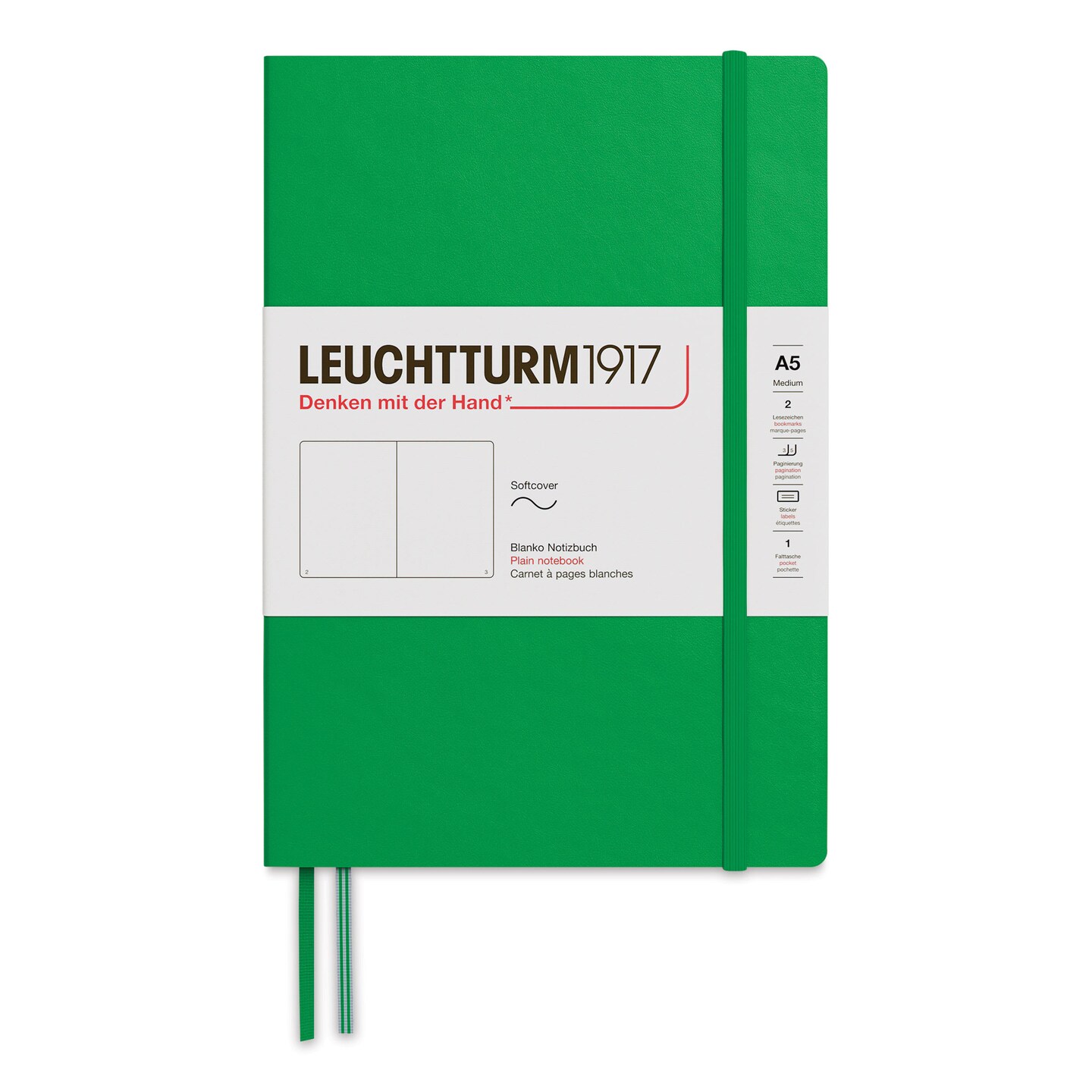 Leuchtturm1917 Blank Softcover Notebook - Spring Leaf, 5-3/4" x 8-1/4"