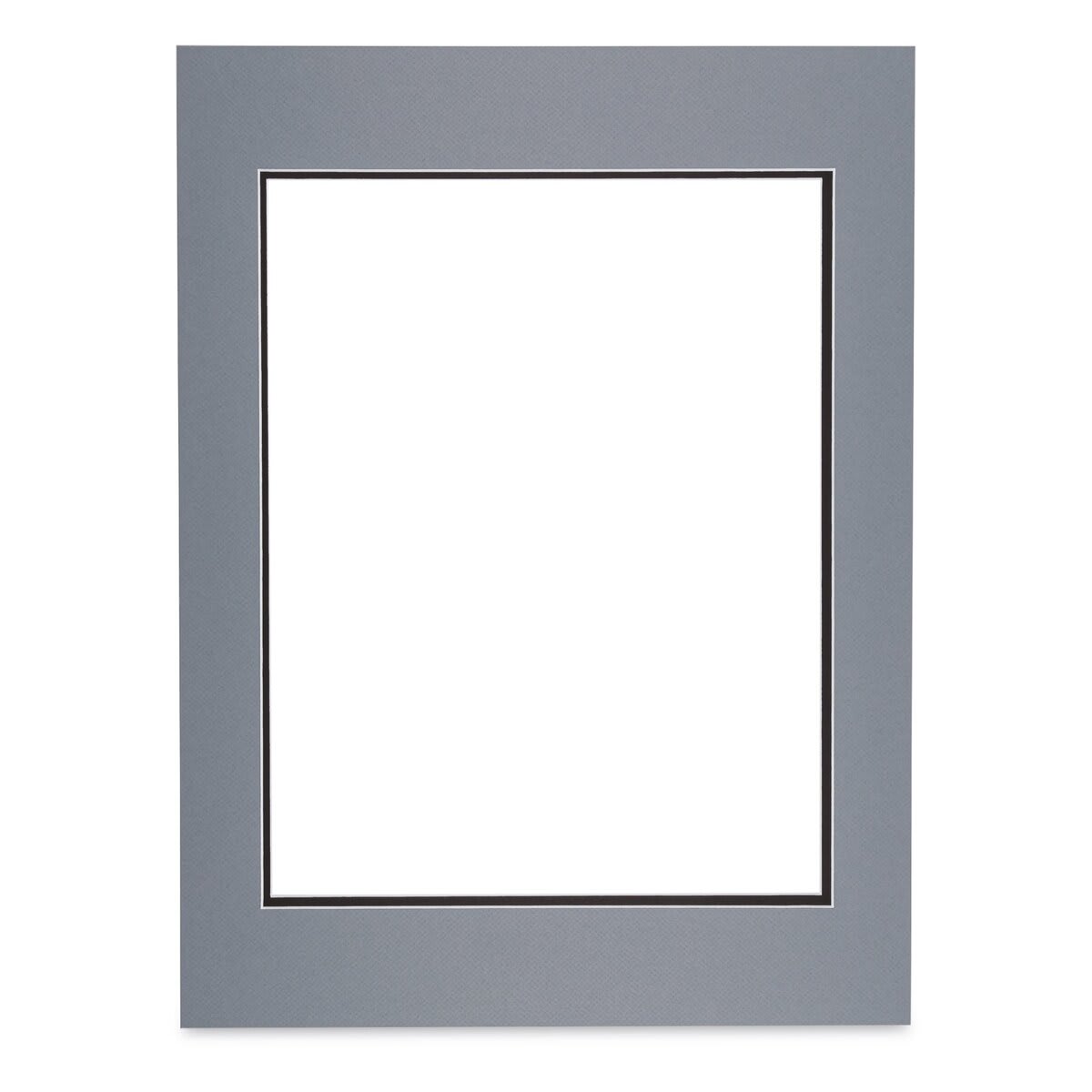 Blick Double Mat - Bar Harbor Gray / Raven Black, 18" x 24" (13-1/2" x 17-1/2" Opening)