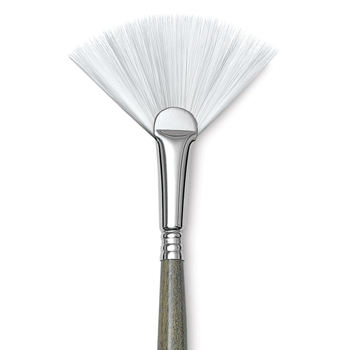 Escoda Perla Toray White Synthetic Brush - Fan, Long Handle, Size 6