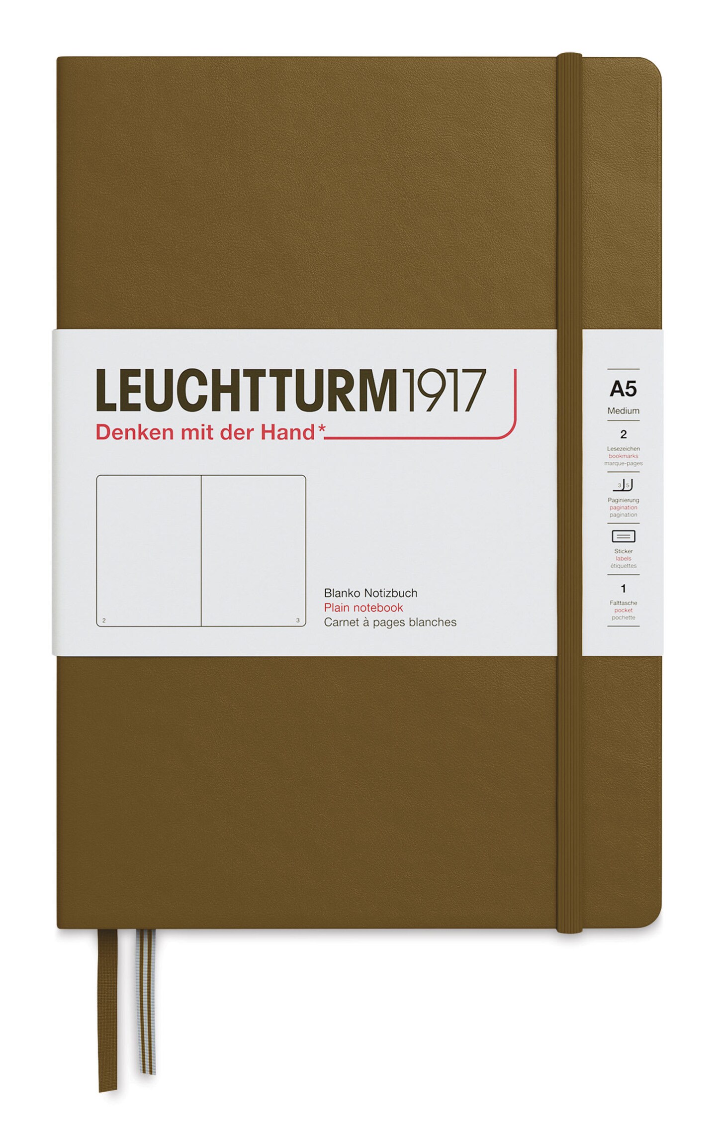 Leuchtturm1917 Blank Hardcover Notebook - Spice Brown, 5-3/4