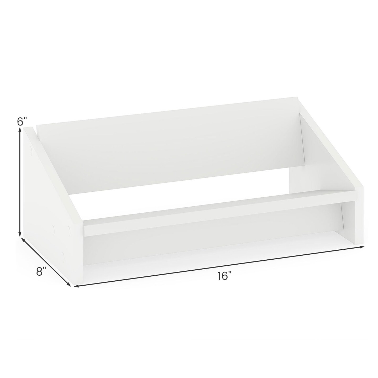 Wooden Tilting Desktop Bookcase, Small Bookshelf Organizer for Magazines