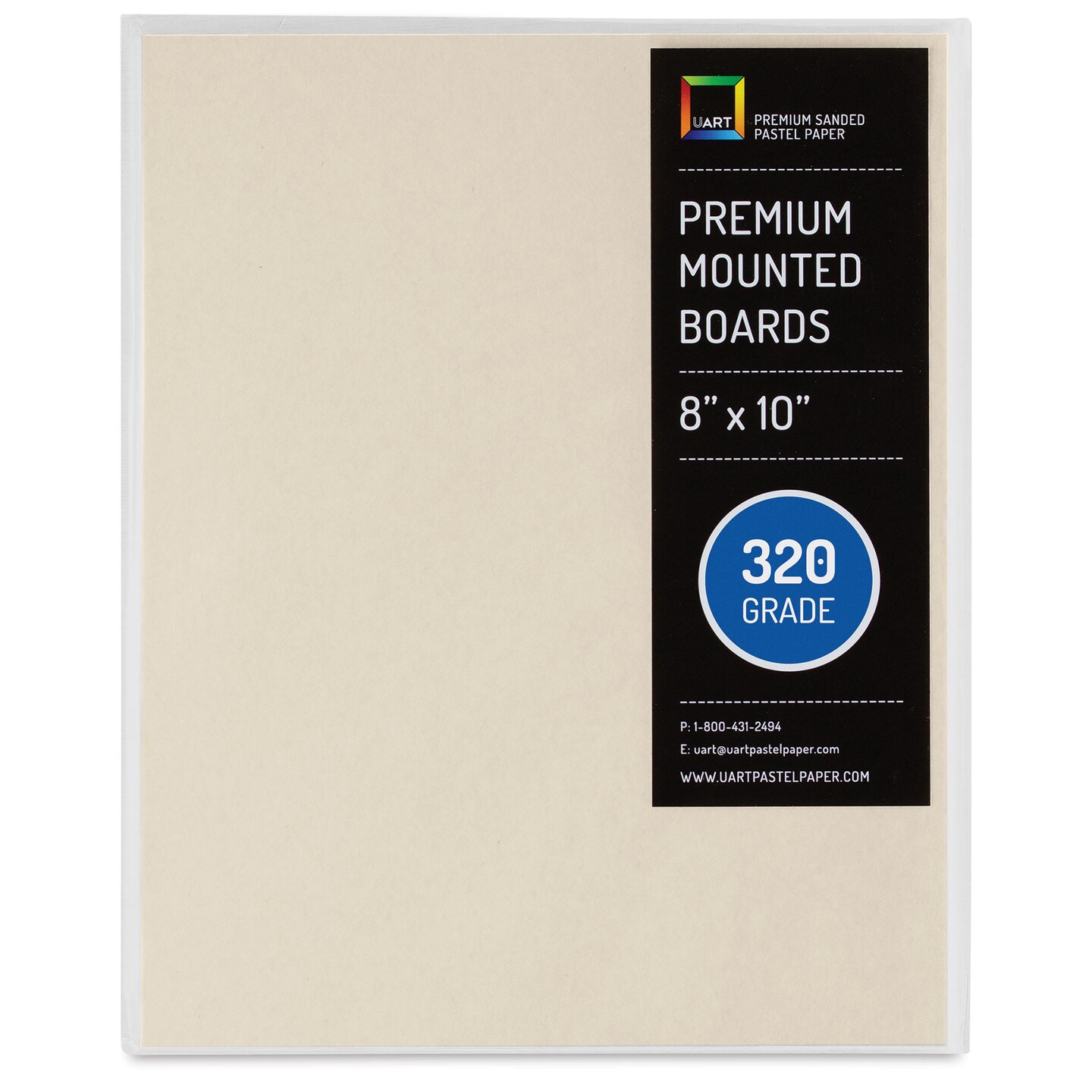 UArt Premium Sanded Pastel Paper Board - 8" x 10", Neutral, 320 Grit