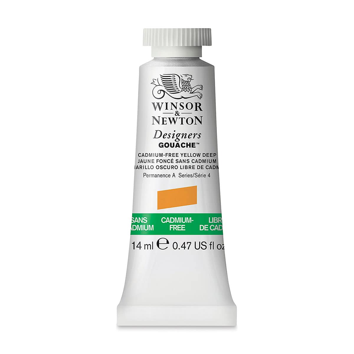 Winsor & Newton Designers Gouache - Cadmium-Free Yellow Deep, 14 ml tube