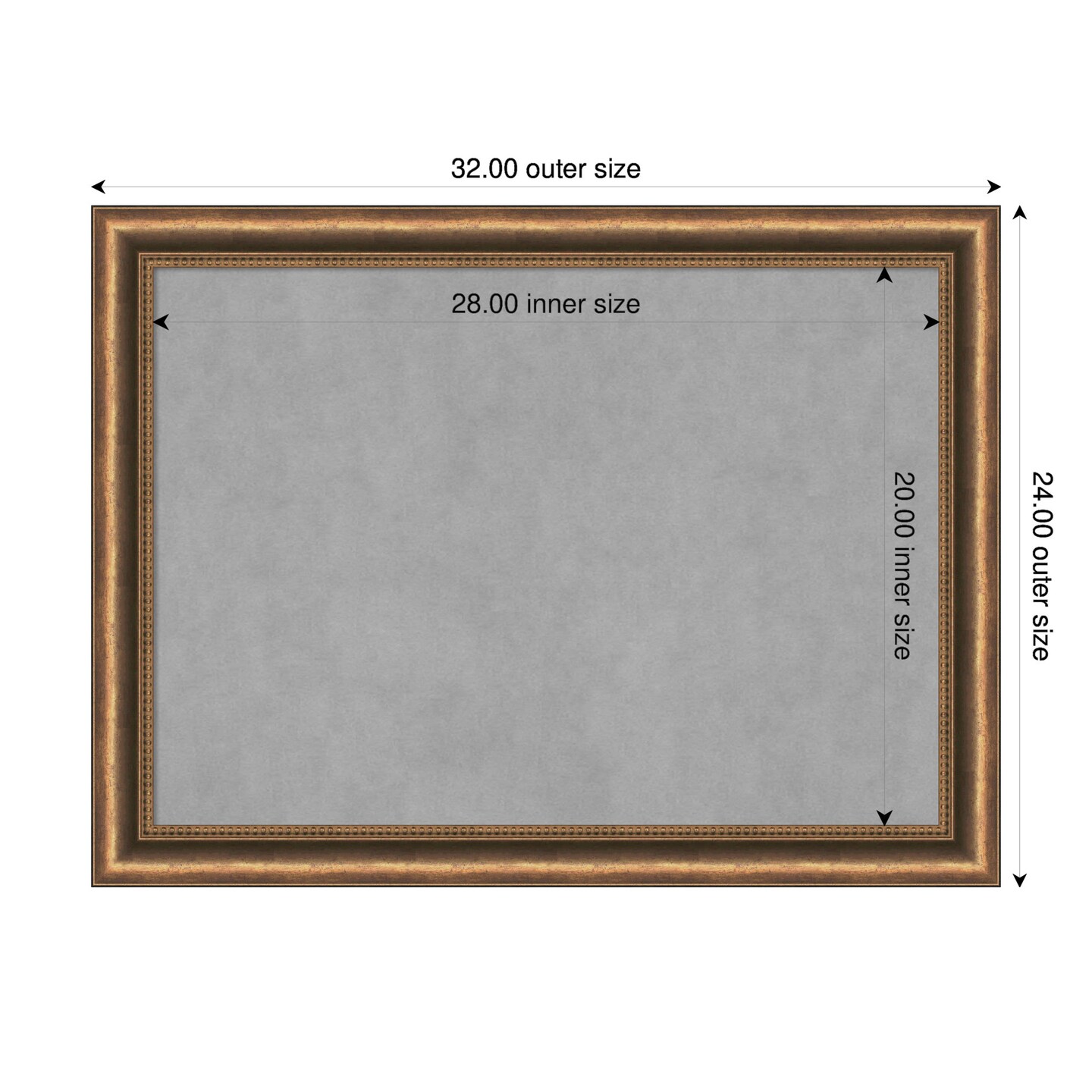 Manhattan Bronze Narrow Wood Framed Magnetic Board