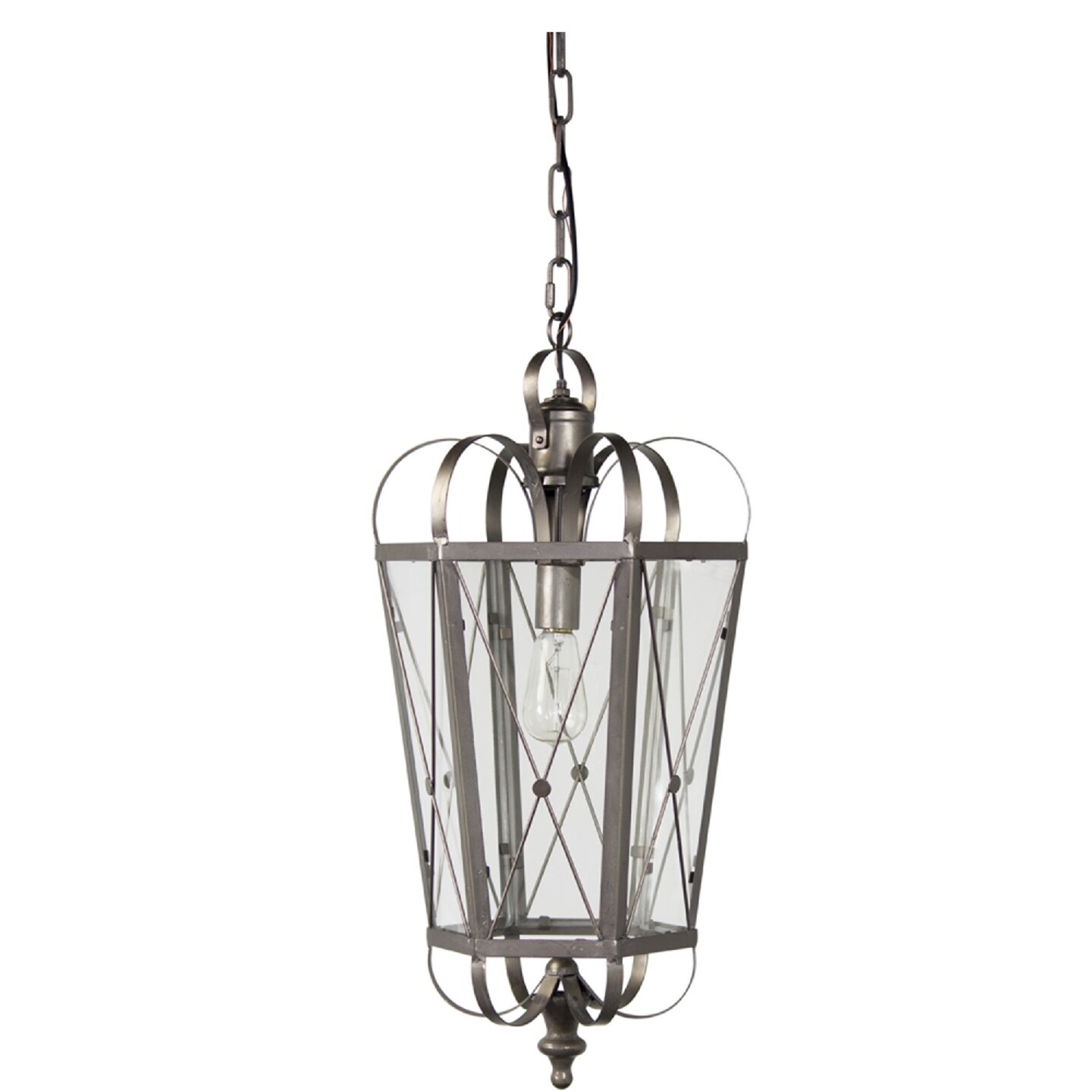 Melrose Iron Hanging Ceiling Light - 27&#x201D; - Silver