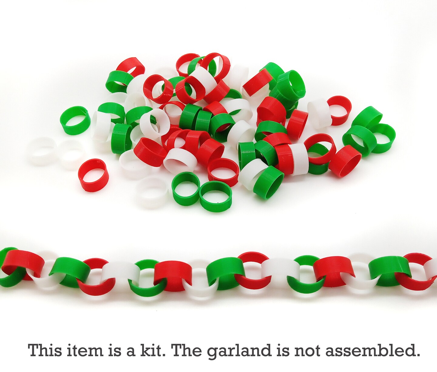 Tiny Christmas Garland Kit, 3 ft, Miniature Dollhouse Holiday Chain Links, Adorabilities