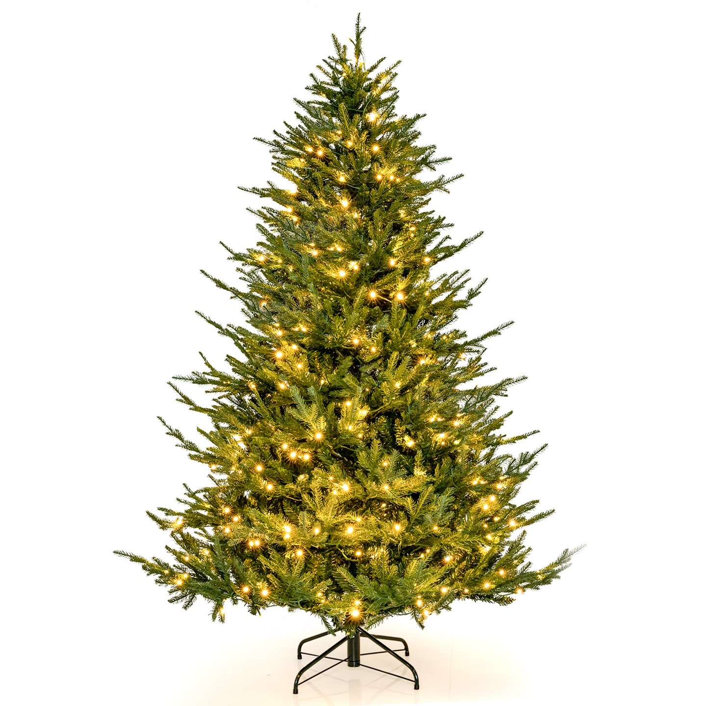 Costway 6/7 FT Pre-Lit Artificial Christmas Tree Hinged 788/1130 Branch Tips & 280/380 LED Lights