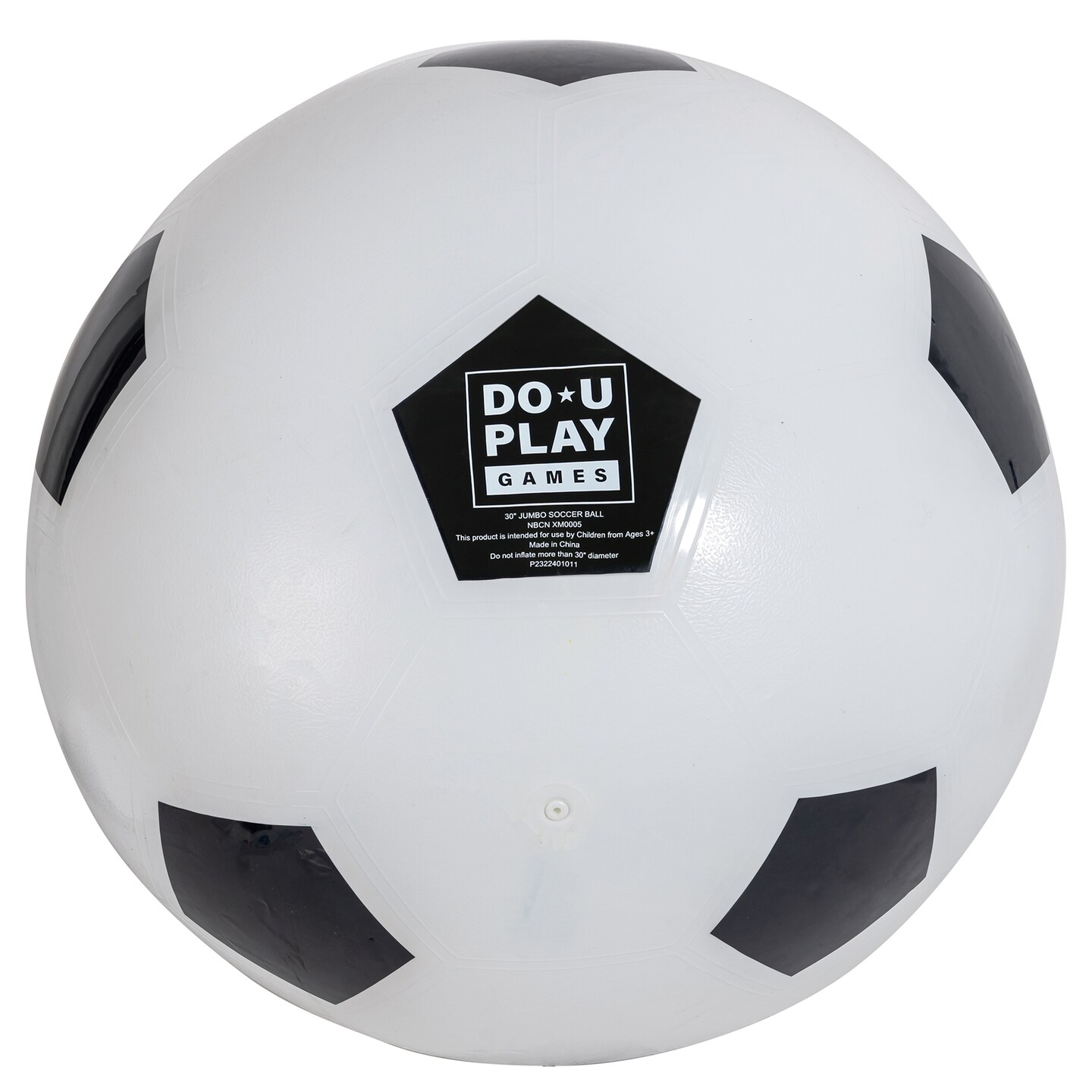 Do-U-Play: Jumbo Soccer Ball - 30&#x22; Inflatable Ball, Outdoor Sports Play, Kick-Chase-Bounce, Hand Pump, Easy Inflate &#x26; Deflate, Adults &#x26; Kids Ages 3+