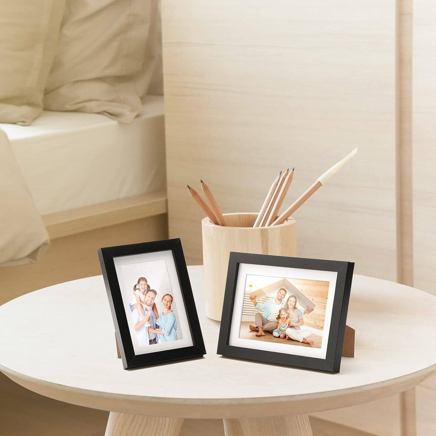 4x6 Picture Frame Black Displays 3x5 Photo Frame with Mat or 4x6 Inch Without Mat
