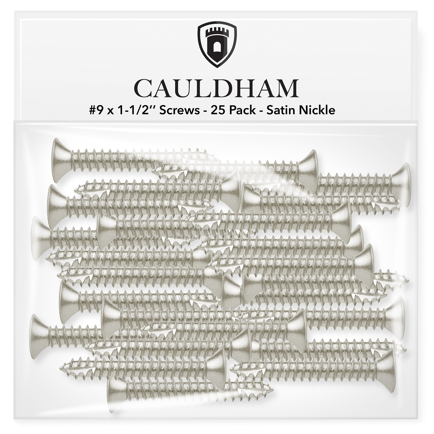 Cauldham Wood Screws #9 x 1-1/2 Inch for Door Hinges - 25 pack