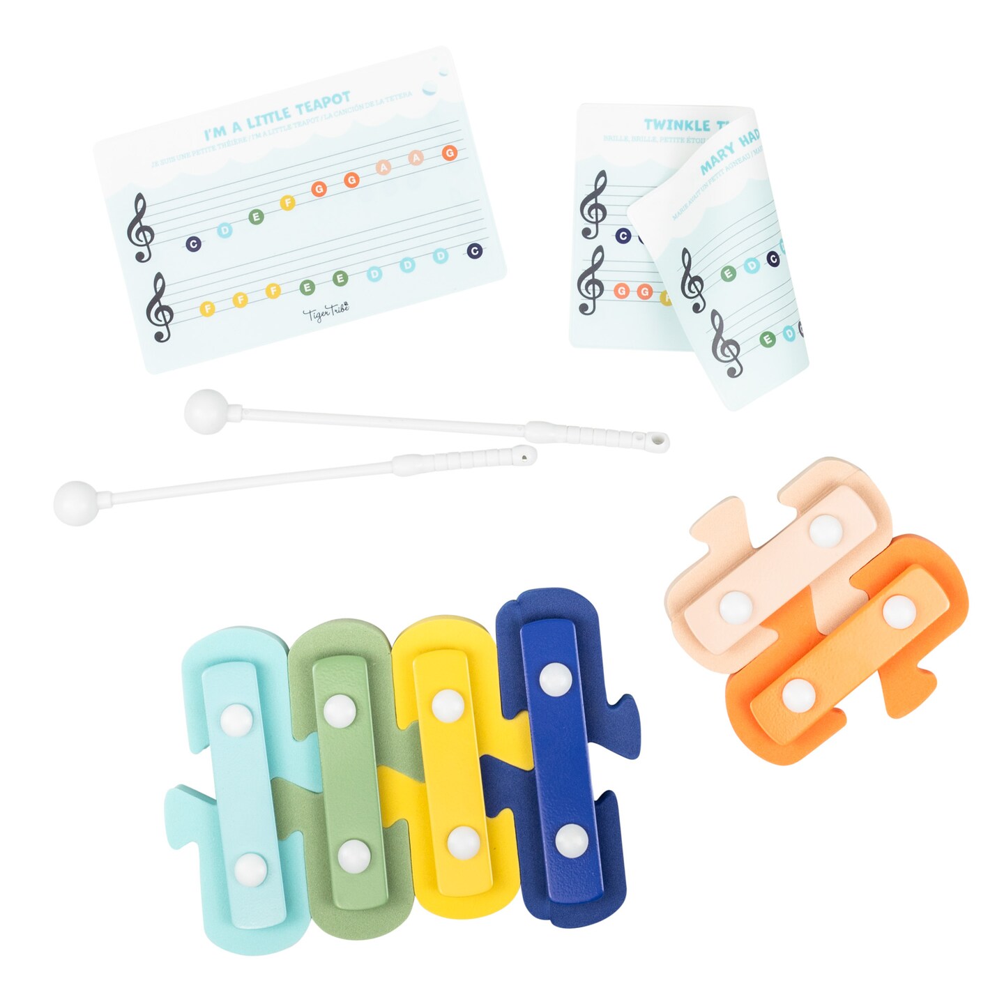 Tiger Tribe: Bath Xylophone - Fun Bath Time Toy, Musical Instrument, Sheet Music For 4 Classic Songs, Sensory Toy, Toddlers &#x26; Kids Ages 3+