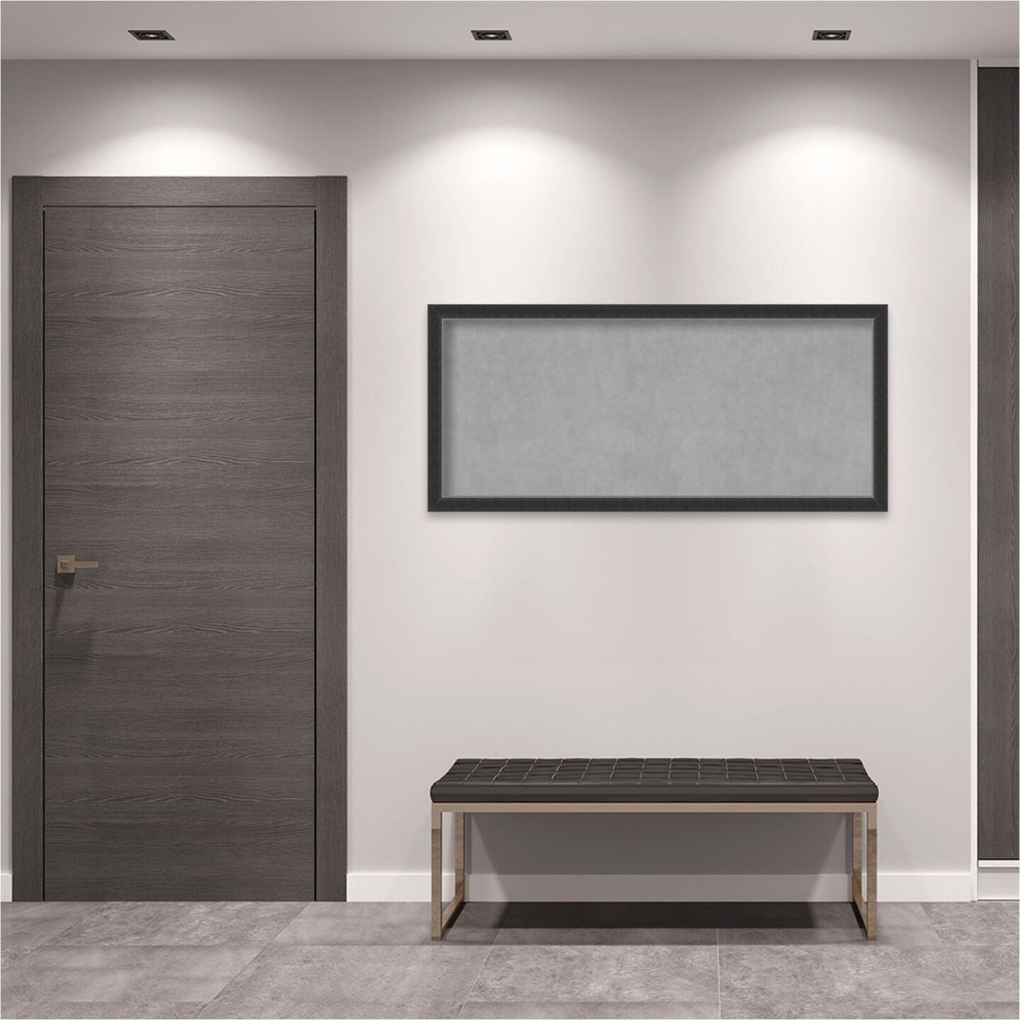 Corvino Black Narrow Wood Framed Magnetic Board