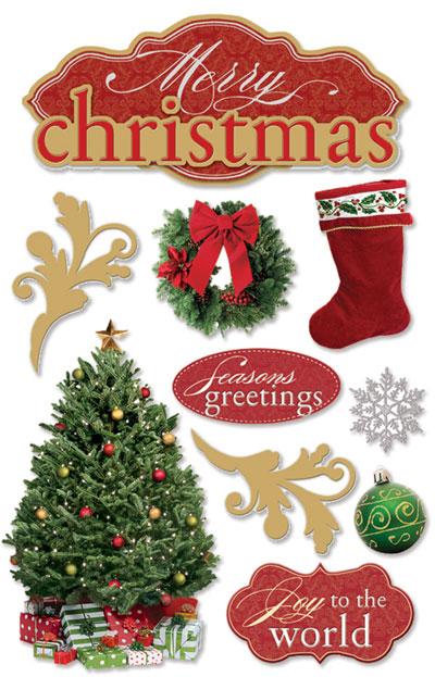 Paper House Merry Christmas Dimensional Stickers