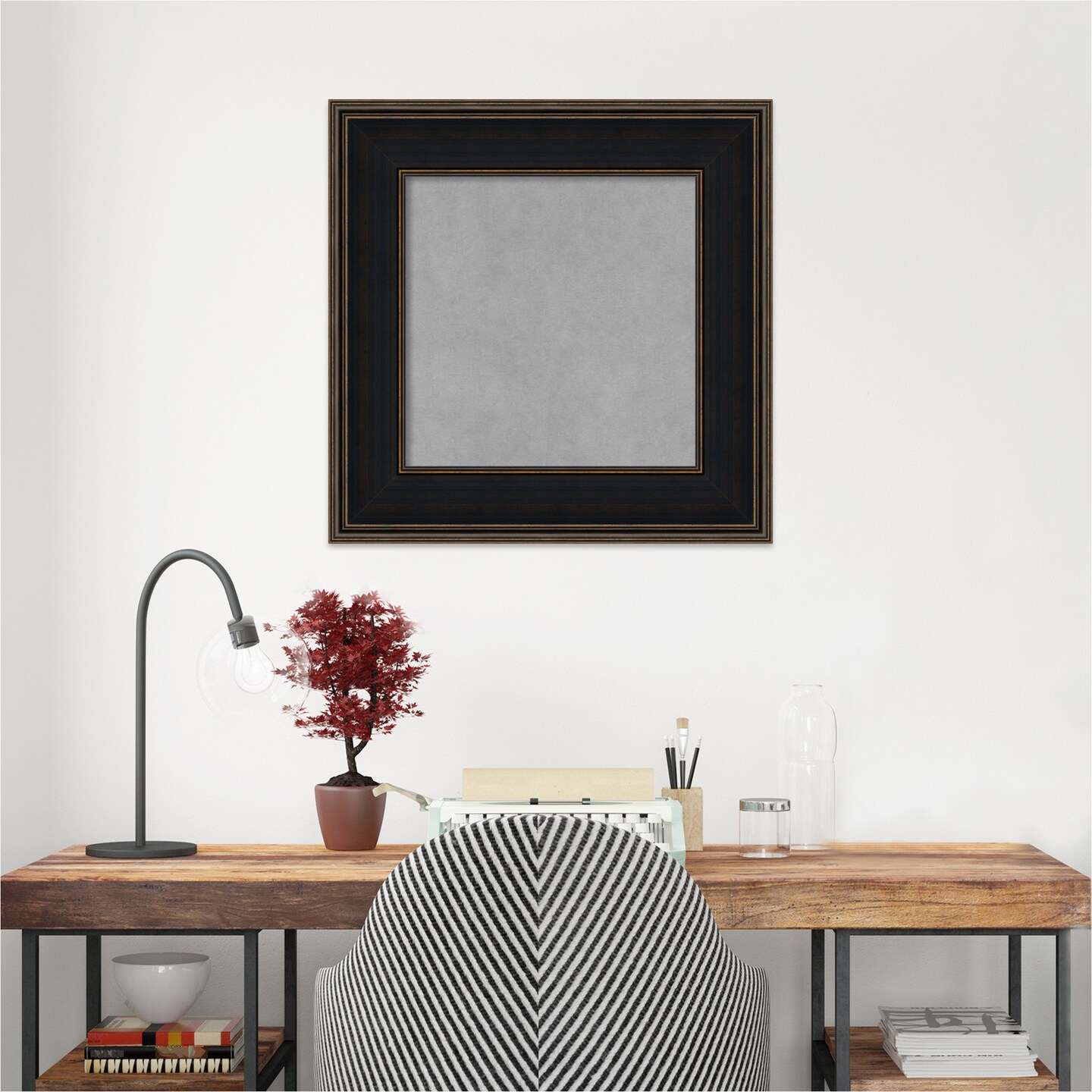 Mezzanine Espresso Wood Framed Magnetic Board