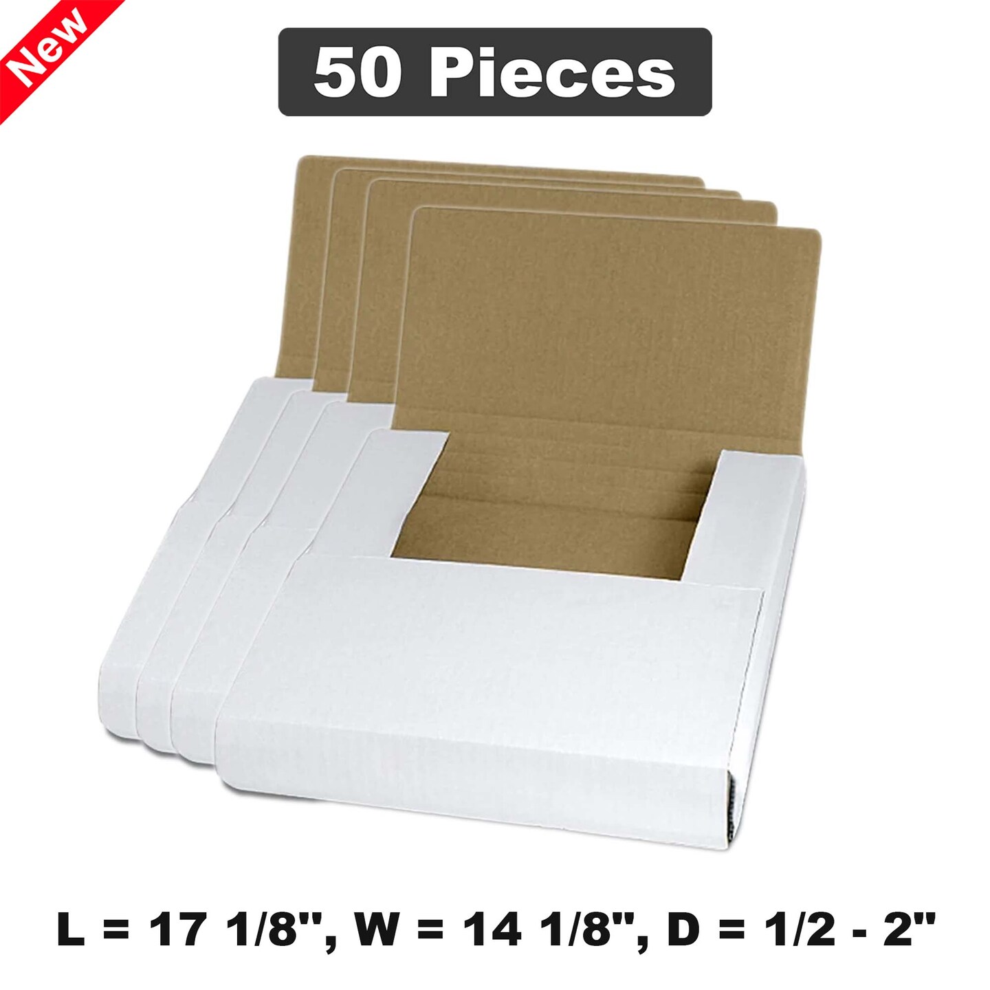 Sturdy Shipping &#x26; Packing Boxes - 17 1/8&#x22; L x 14 1/8&#x22; W x 1/2&#x22; - 2&#x22; D for Reliable Protection