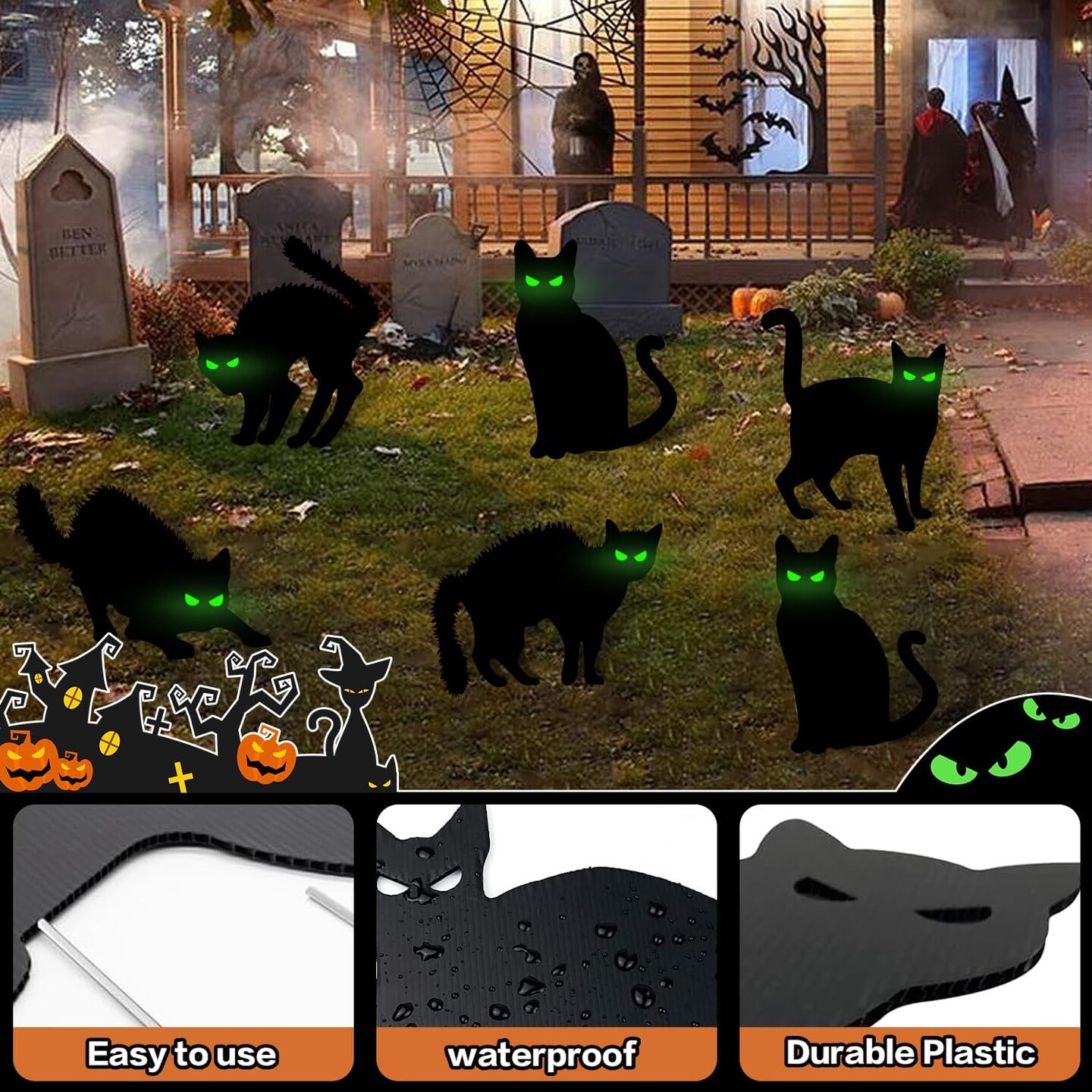 Black Cat Halloween Decorations Yard