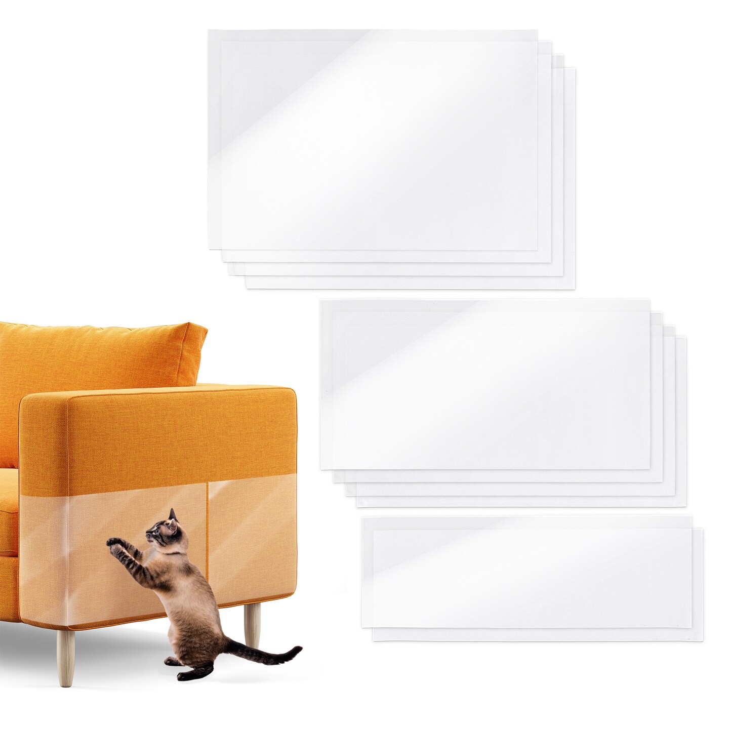 MiMu Cat Furniture Protector Covers - 10pk Plastic Cat Scratch Deterrent Sheets