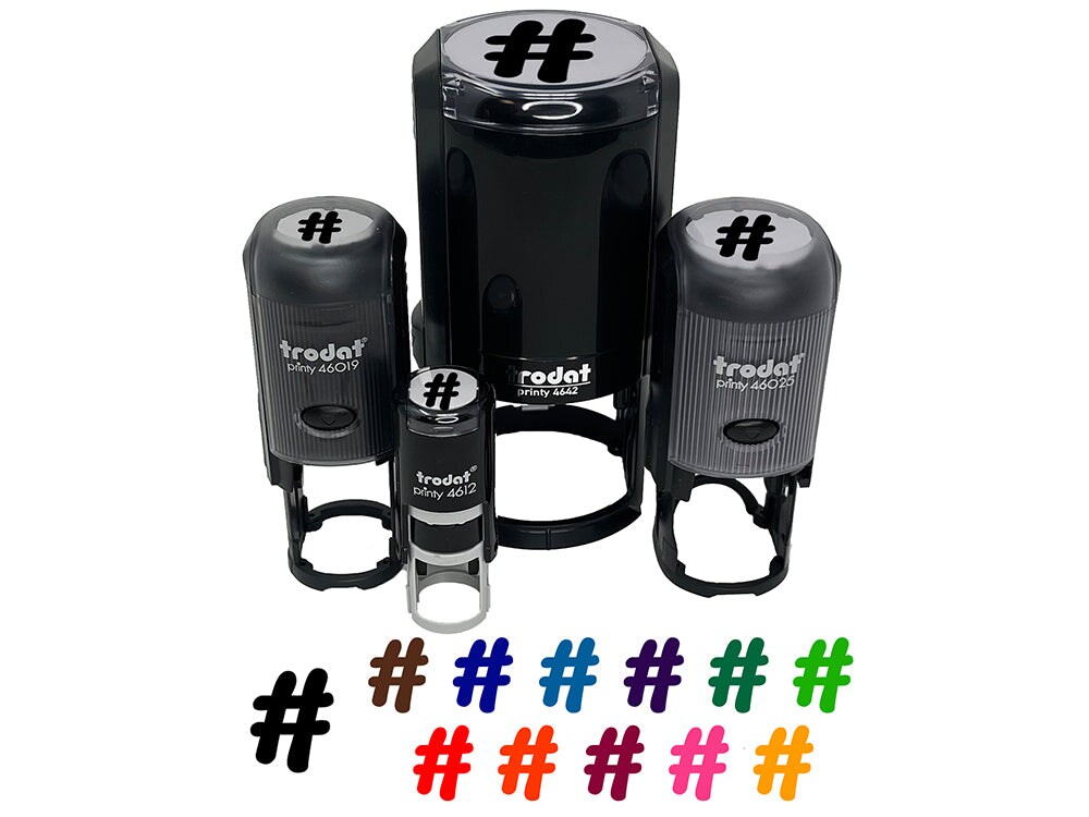 Hashtag Number Sign Self-Inking Rubber Stamp for Stamping Crafting Planners