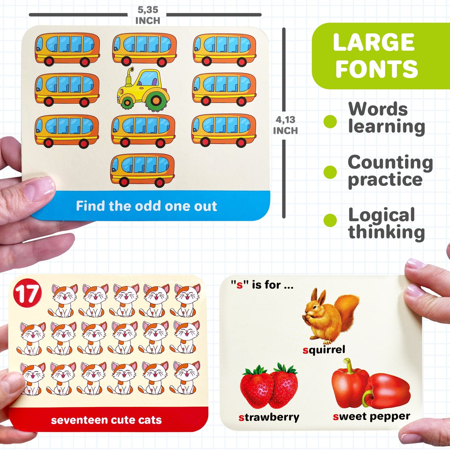 QUOKKA ABC Learning Flash Cards for Toddlers 1-3 Years - 120 Flashcards for Kids 2-4 in a Bag - Alphabet Numbers Letters Preschool Activities Ages 4-8 - Gift Speech Therapy Toys 1-3-5 yo