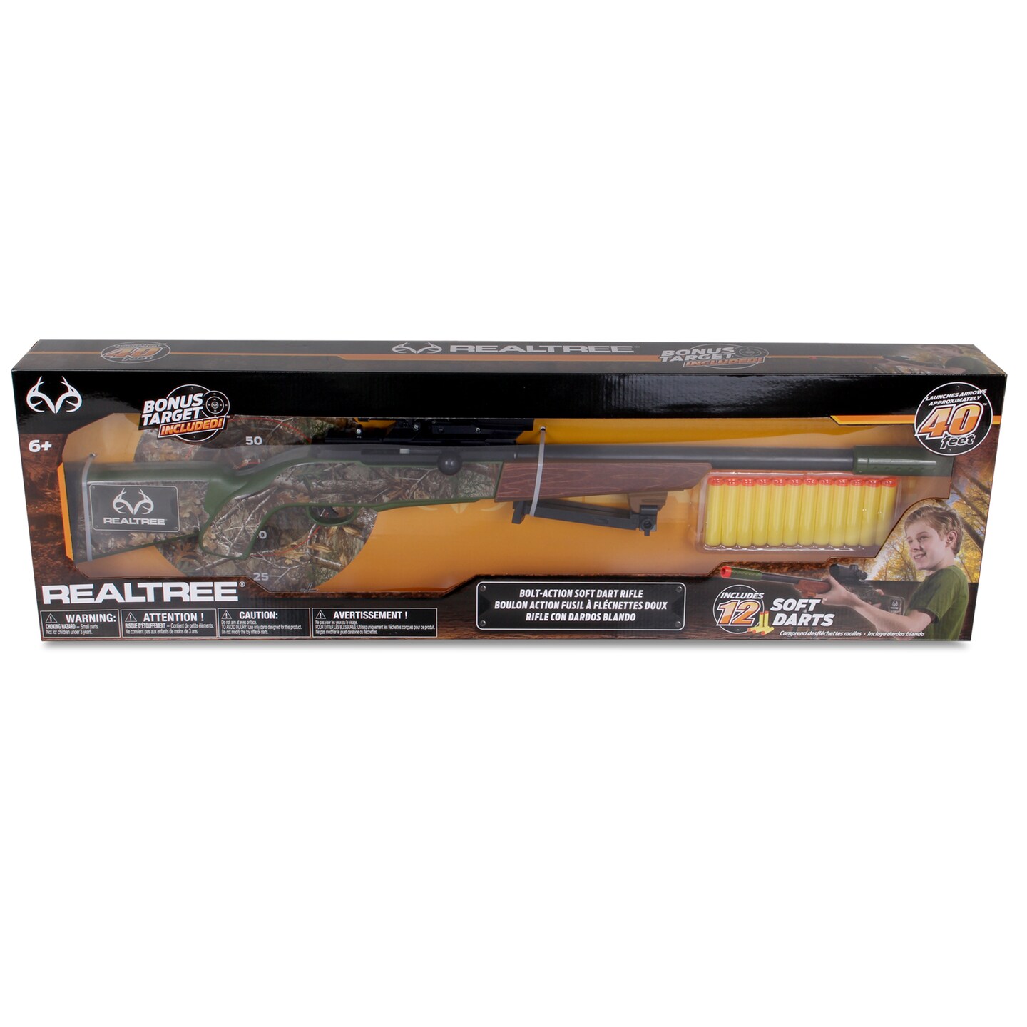 RealTree: Soft Dart Hunting Rifle W/ 12 Soft Darts &#x26; Practice Target, Green